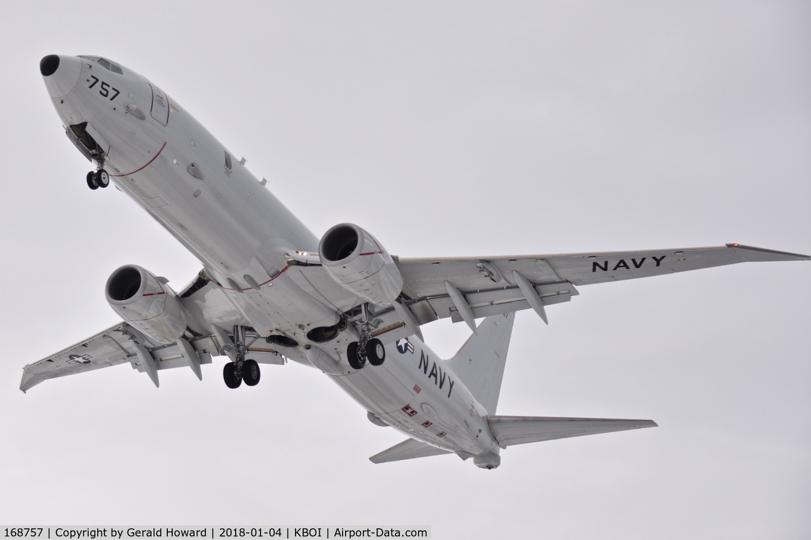 168757, 2014 Boeing P-8A Poseidon C/N 42253, Landing RWY 10R. VP-4 