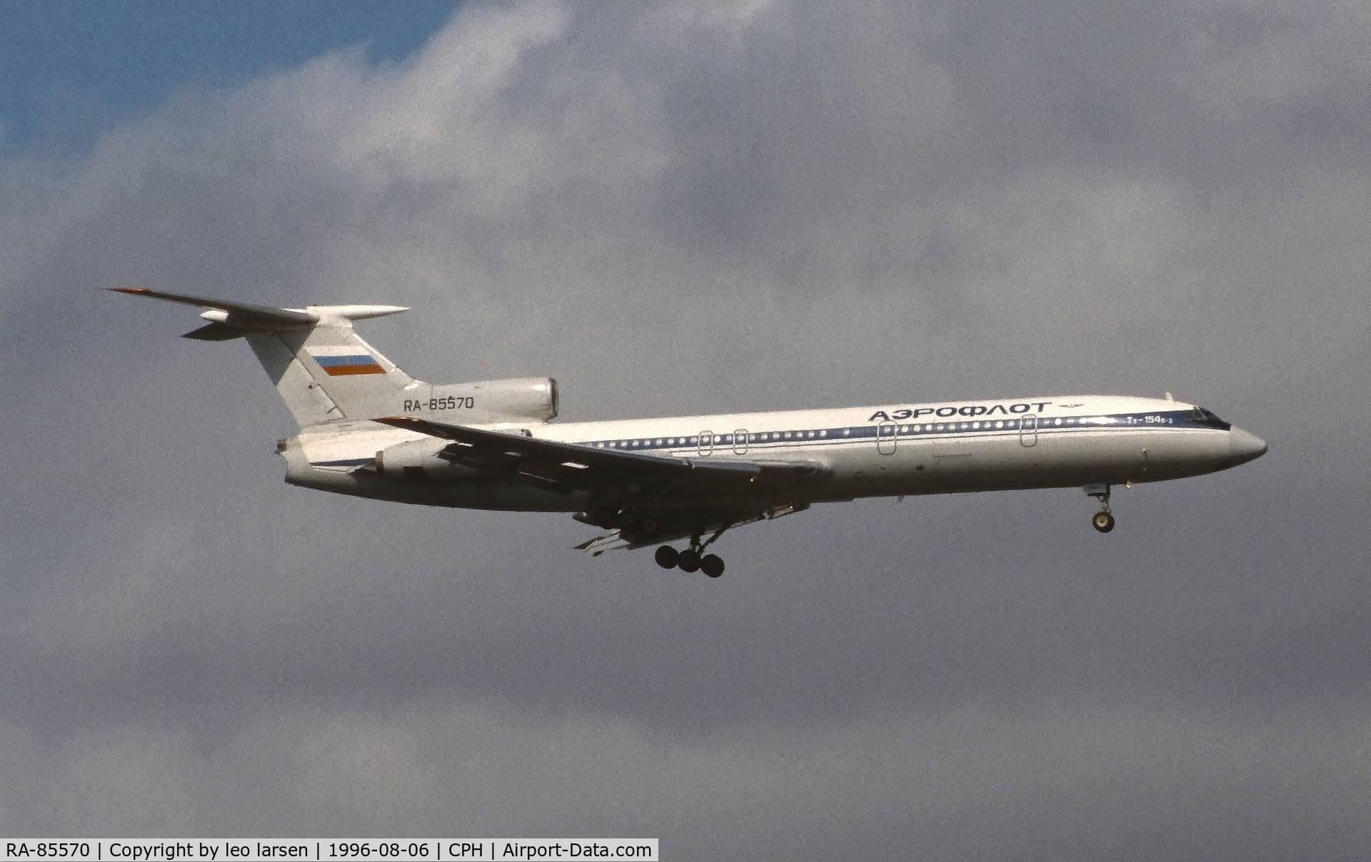 RA-85570, 1983 Tupolev Tu-154B-2 C/N 83A570, Copenhagen 6.8.1996