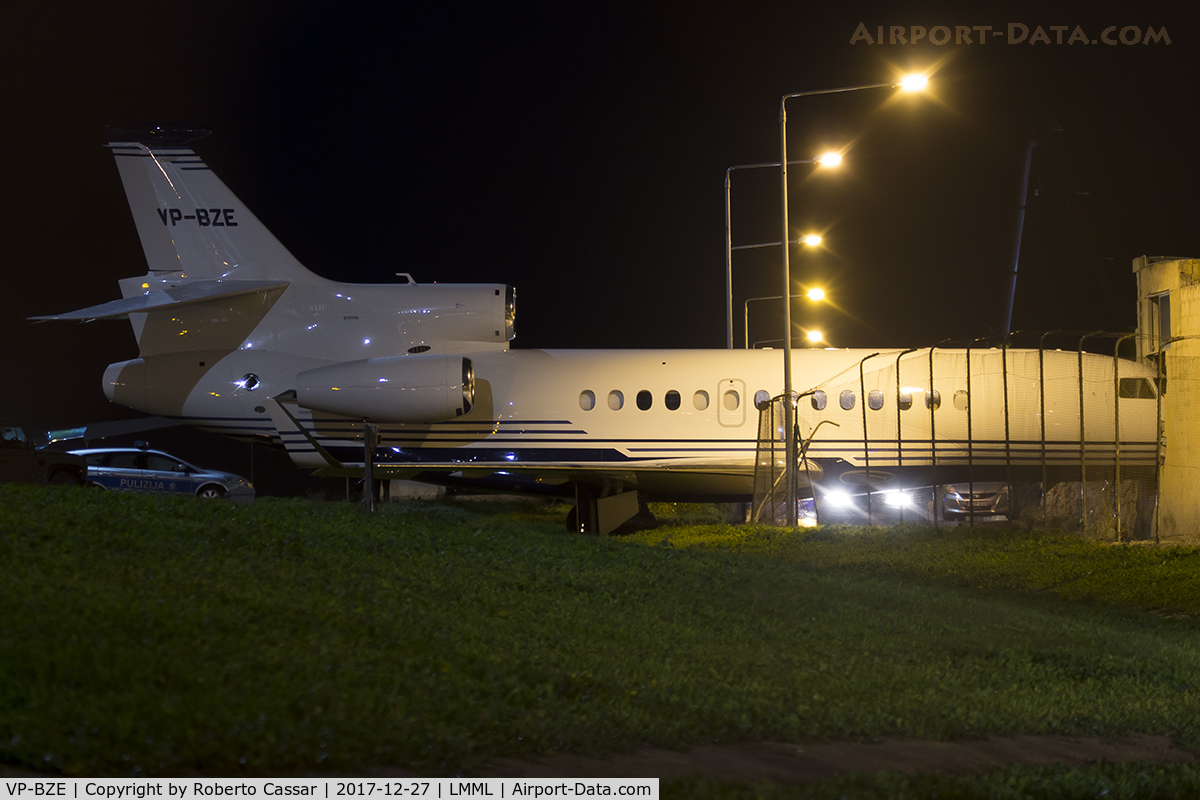 VP-BZE, 2007 Dassault Falcon 7X C/N 14, Park 4. Aircraft Slid down from apron 4 due to the high winds that night consequently overrunning the grass, penetrating the fence and eventually into a wall. Aircraft is likely to be W/O