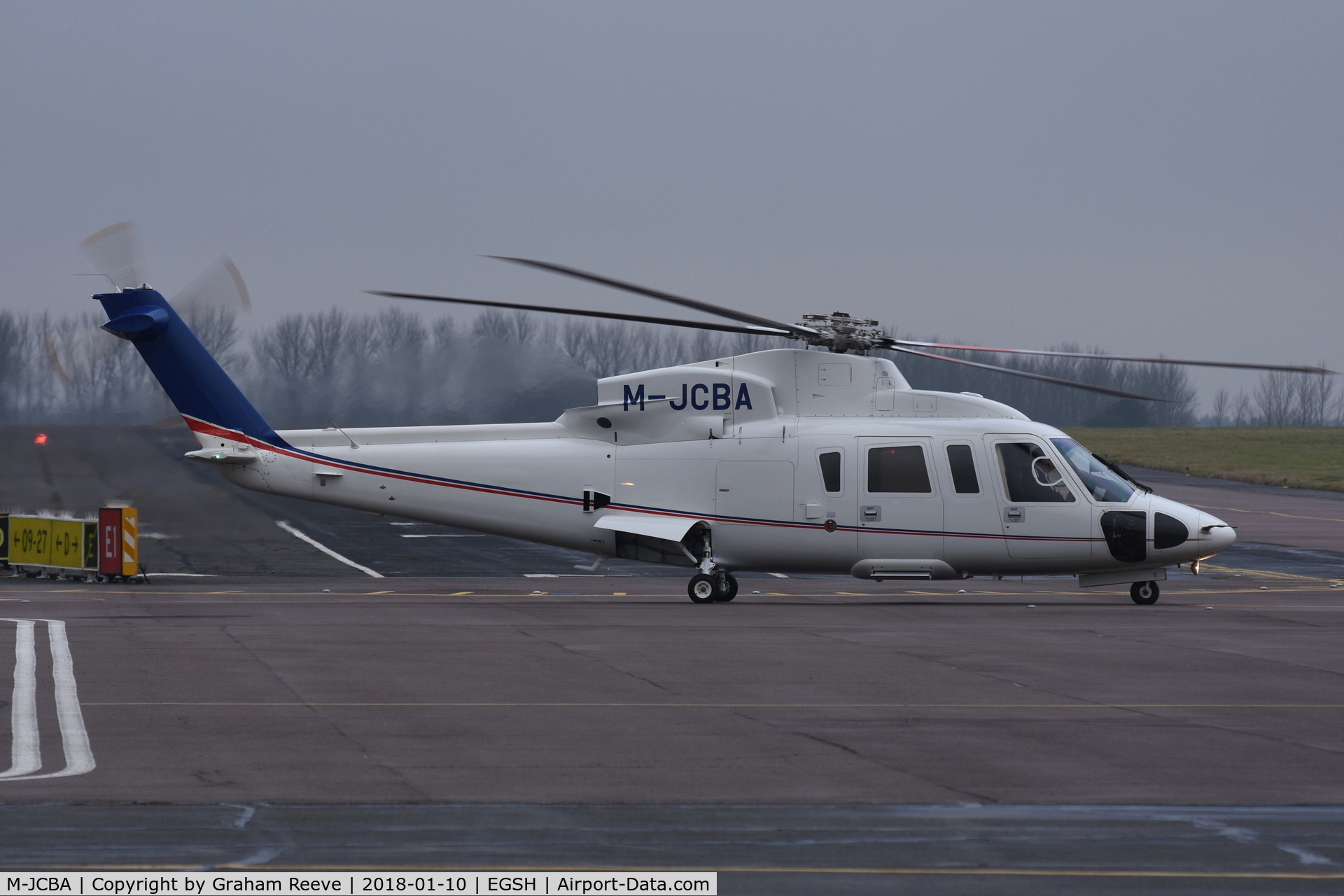 M-JCBA, 2011 Sikorsky S-76C C/N 760807, Departing from Norwich.