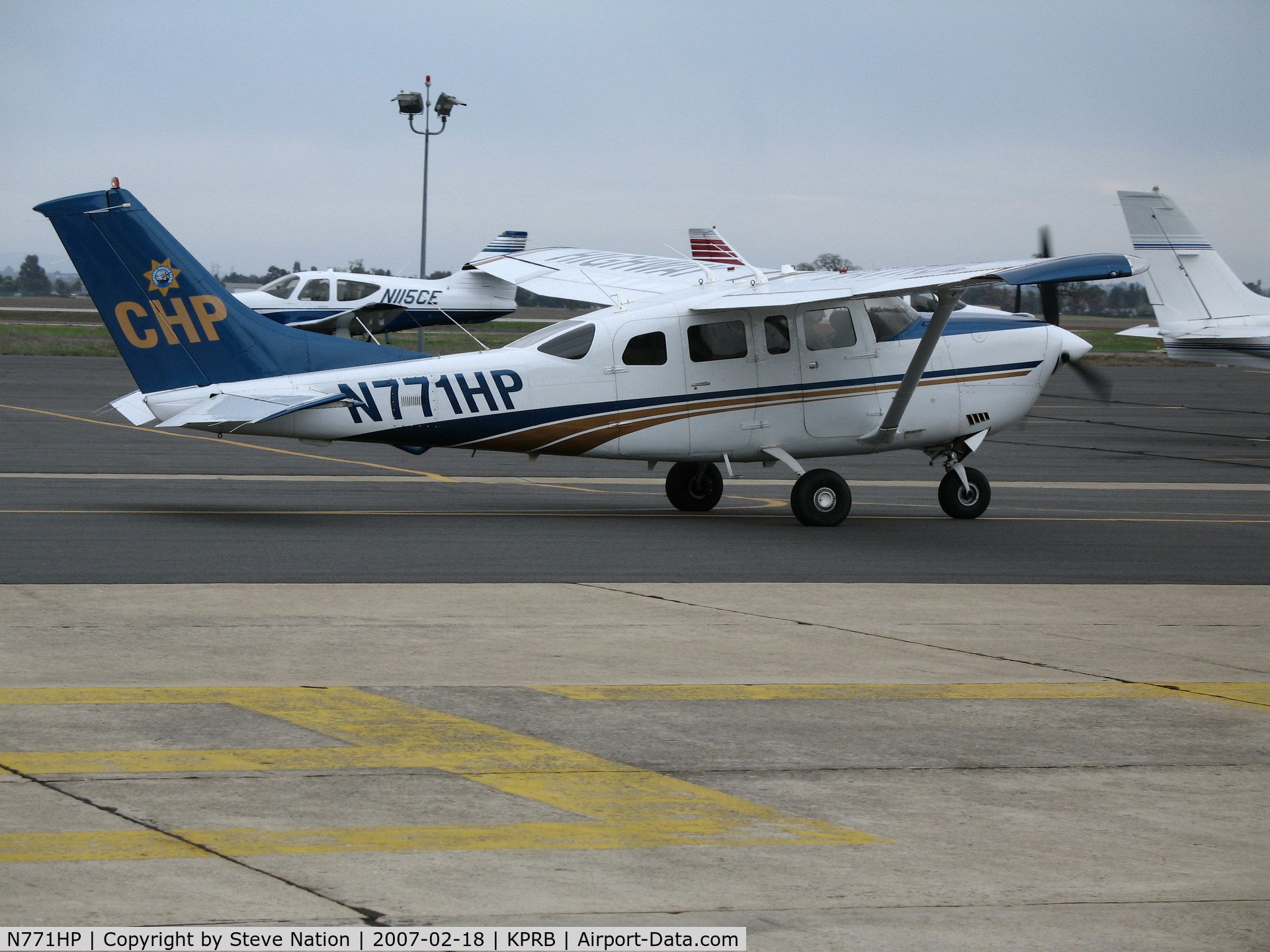 N771HP, 2000 Cessna T206H Turbo Stationair C/N T20608177, Locally-based California Highway Patrol (CHP) 2000 Cessna T206H taxiing @ Paso Robles Municipal Airport, CA