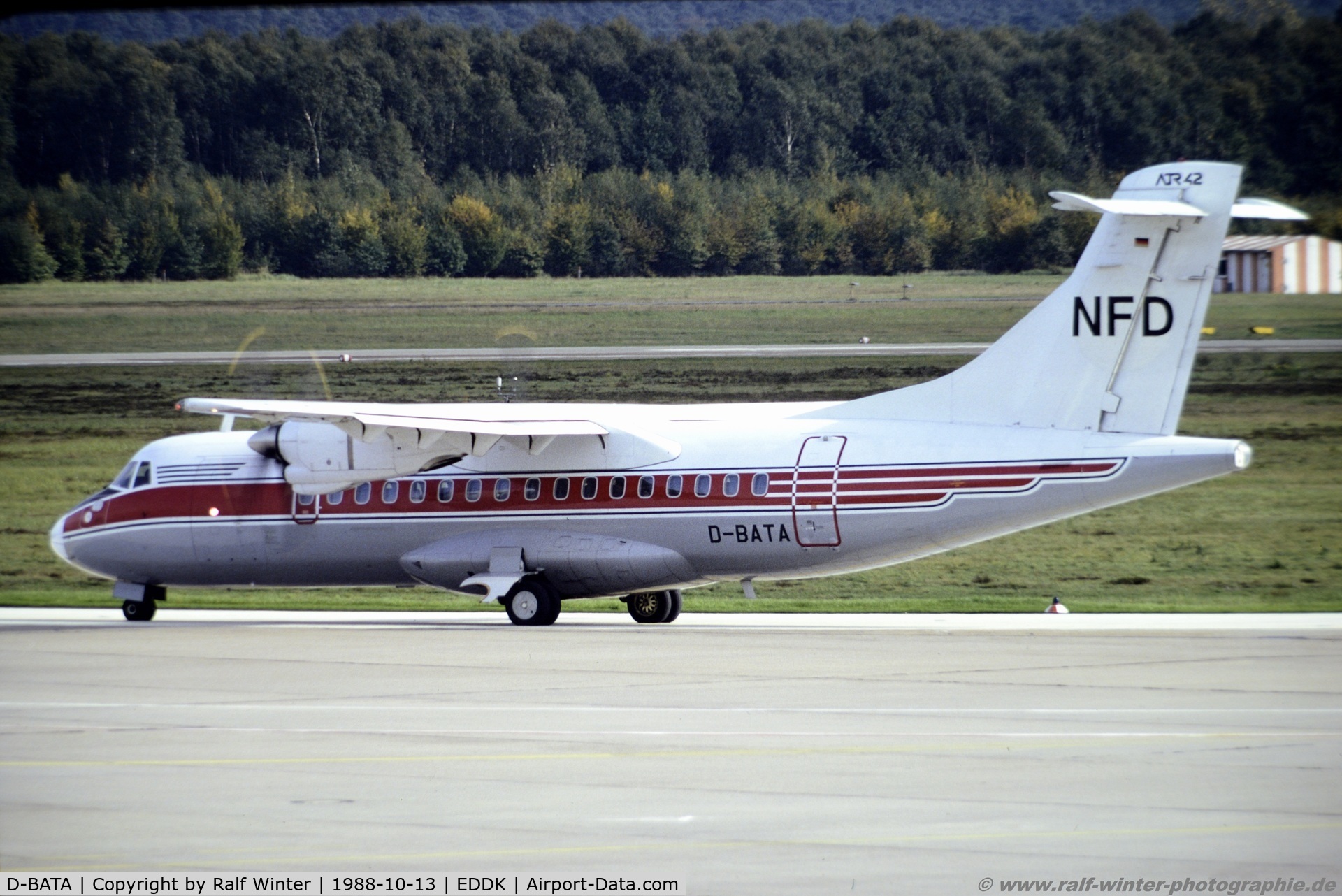 D-BATA, 1988 ATR 42-300 C/N 079, ATR 42-300 - NFD Nürnberger Flugdienst col. of Cinder Air - 079 - D-BATA - 13.10.1988 - CGN