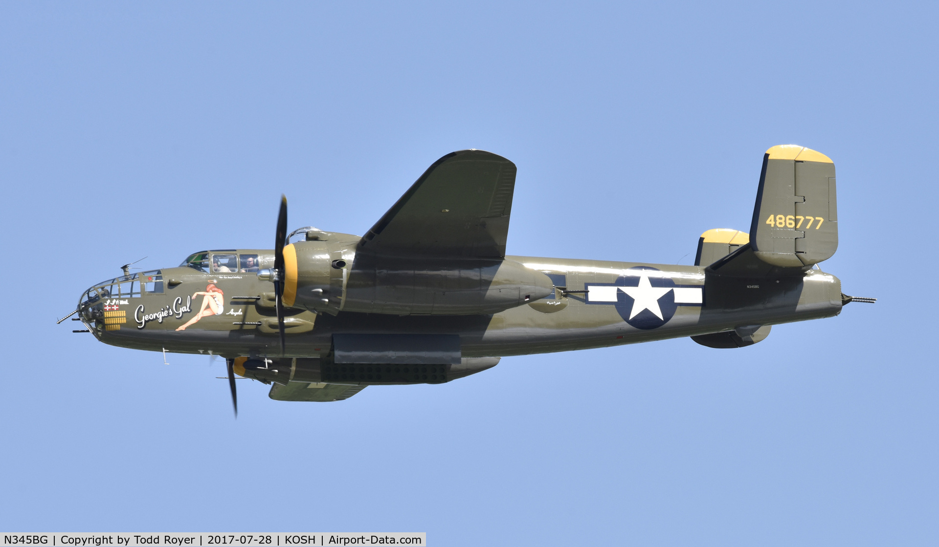 N345BG, 1944 North American TB-25N Mitchell C/N 108-47531, Airventure 2017