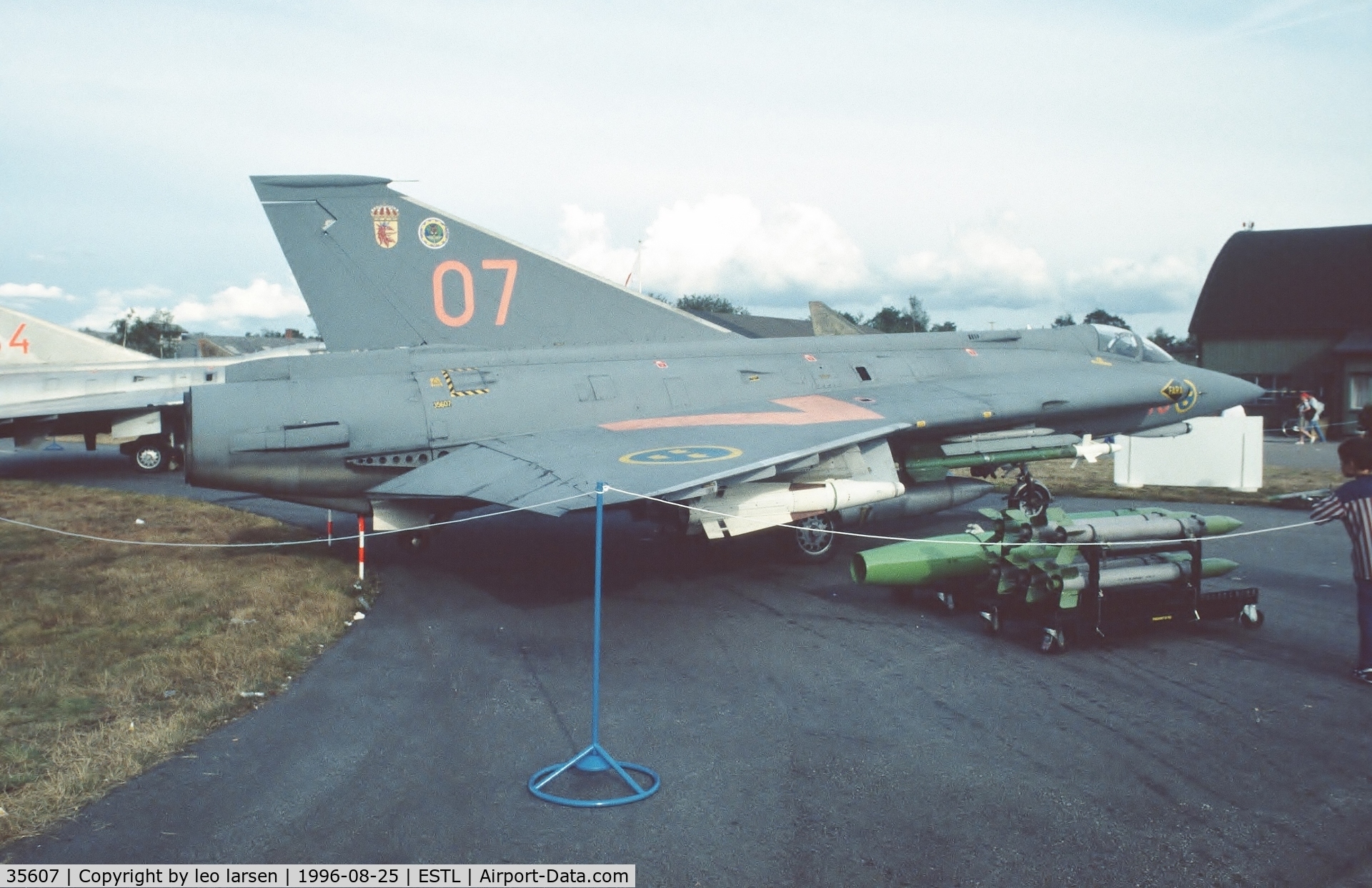 35607, Saab J-35F Draken C/N 35-607, Ljungbyhed F.5 Air Base 25.8.1996