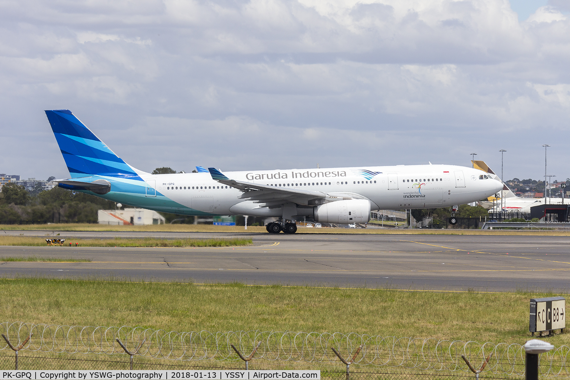 PK-GPQ, 2013 Airbus A330-243 C/N 1410, Garuda Indonesia (PK-GPQ) Airbus A330-243 departing Sydney Airport