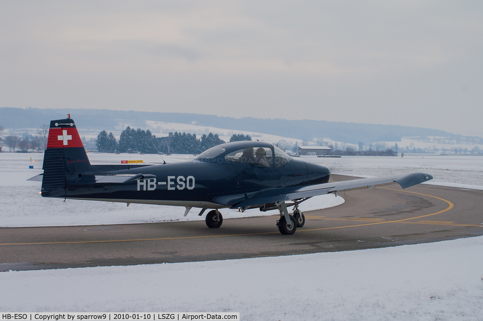 HB-ESO, 1948 Ryan Navion A C/N NAV-4-1361, A dull winter-day at Grenchen airport