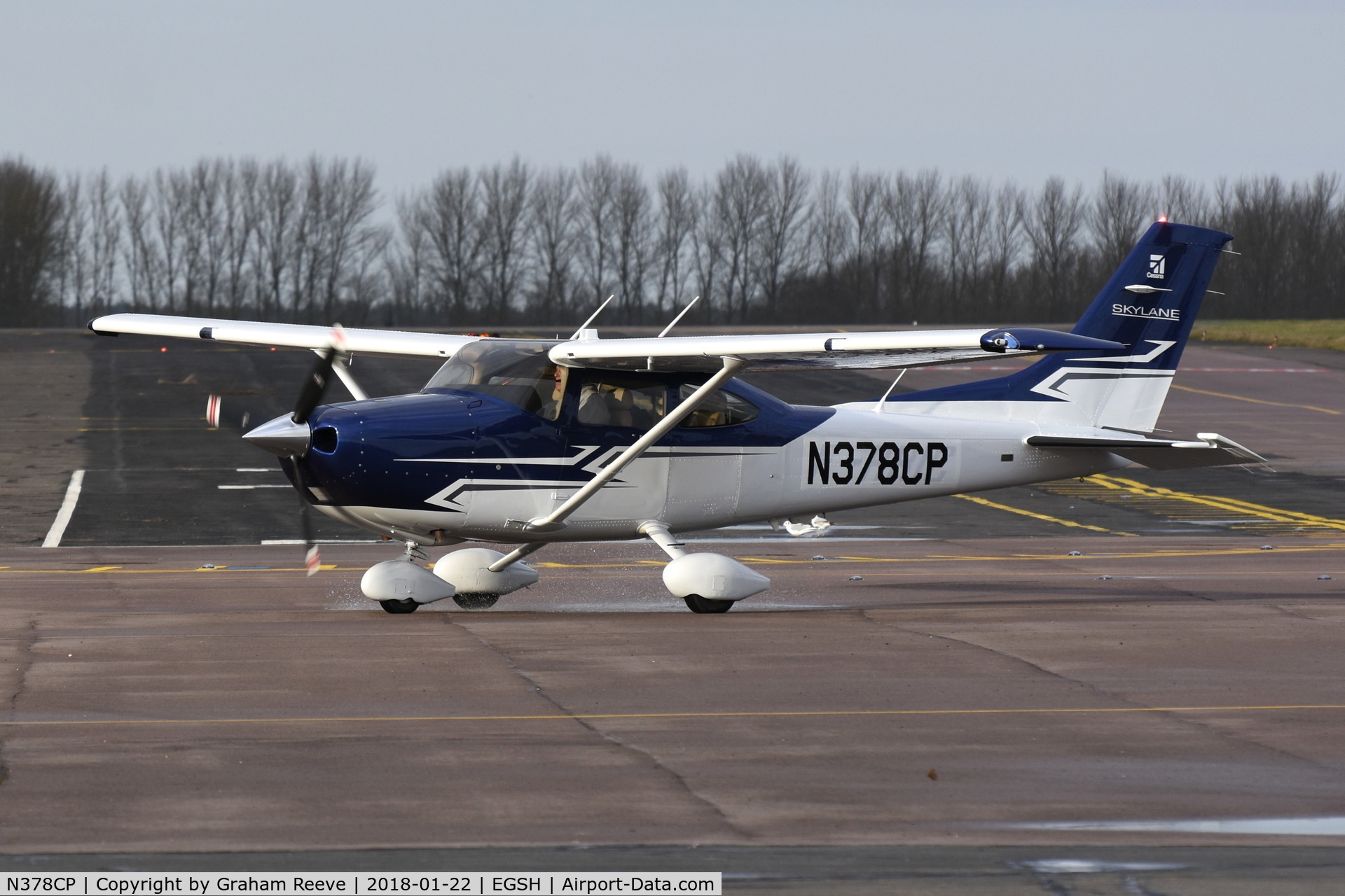 N378CP, Cessna 182T Skylane C/N 18283022, Just landed at Norwich.
