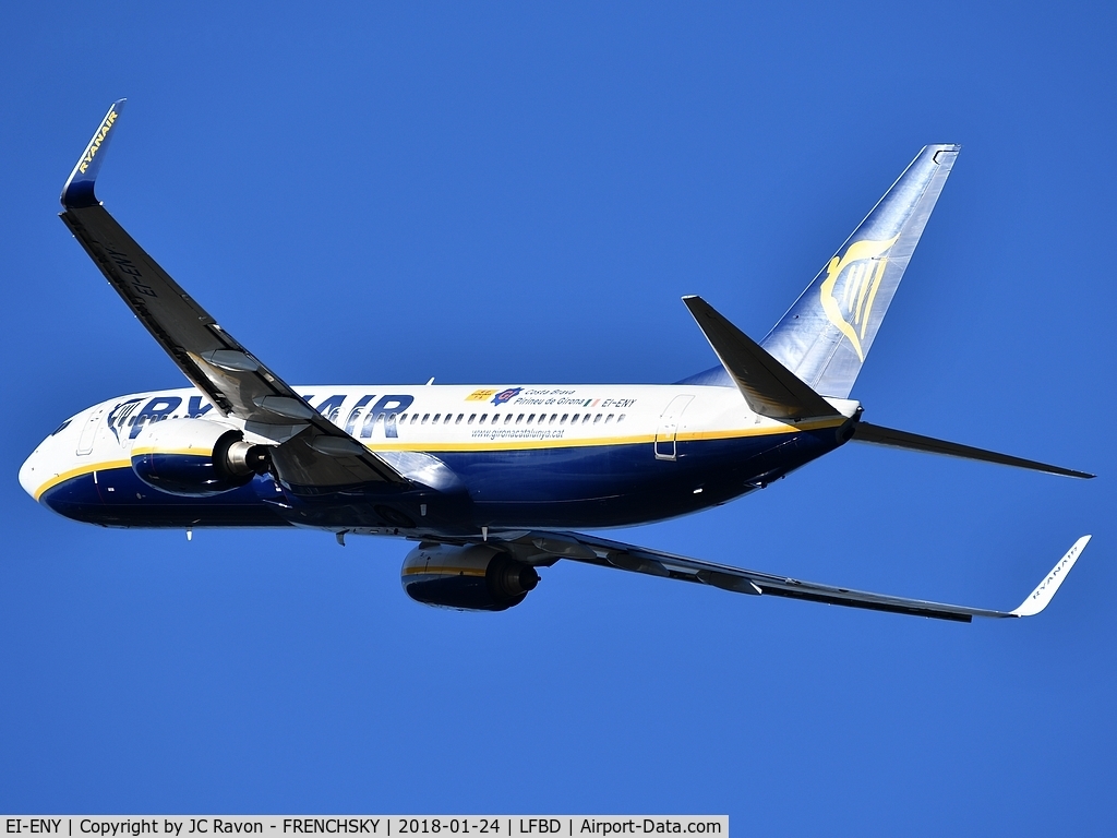 EI-ENY, 2011 Boeing 737-8AS C/N 35042, FR1389 take off runway 23 to Brussels (CRL)