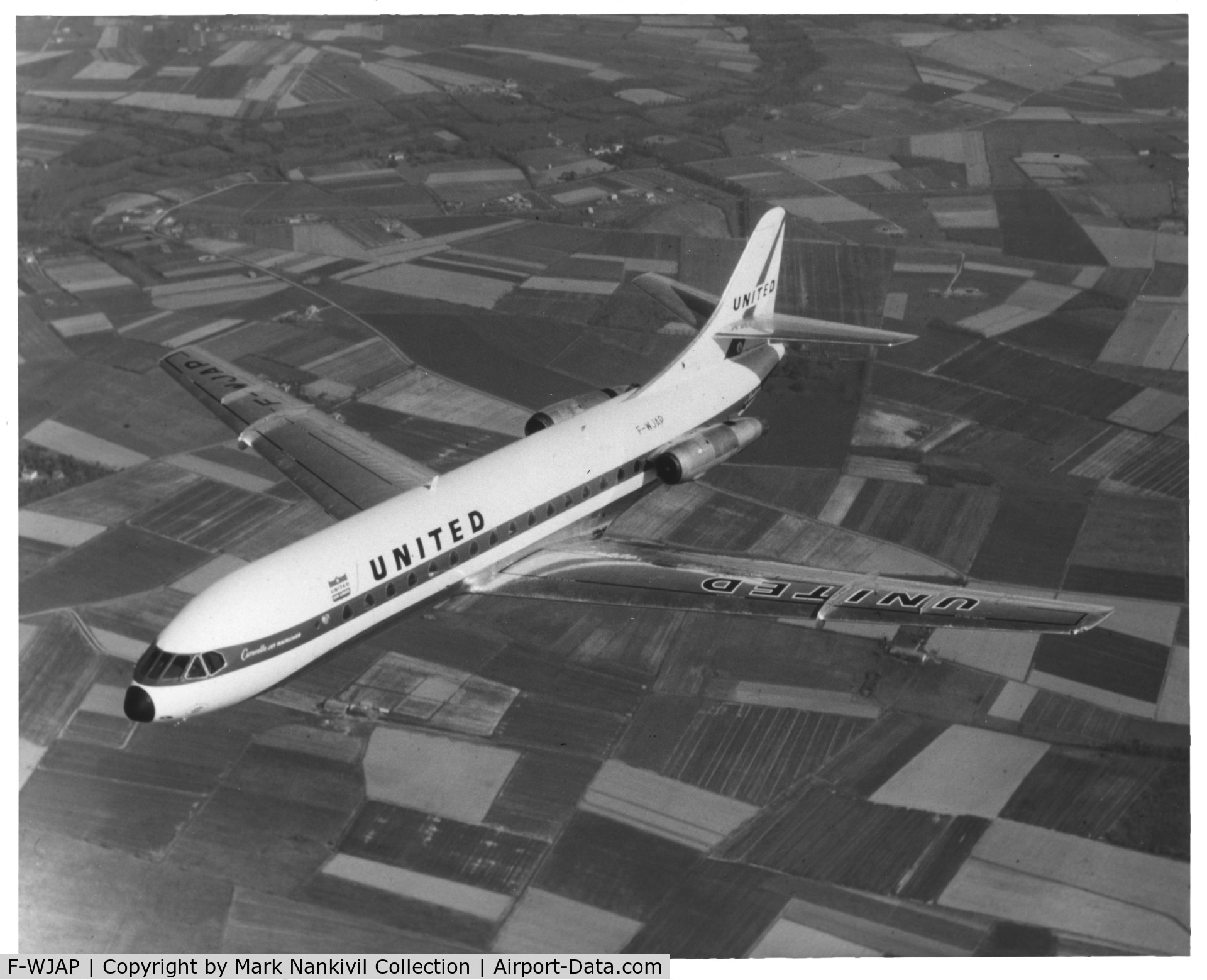 F-WJAP, 1962 Sud Aviation SE-210 Caravelle VI-R C/N 62, United Air Lines Photo - Mark Nankivil Collection