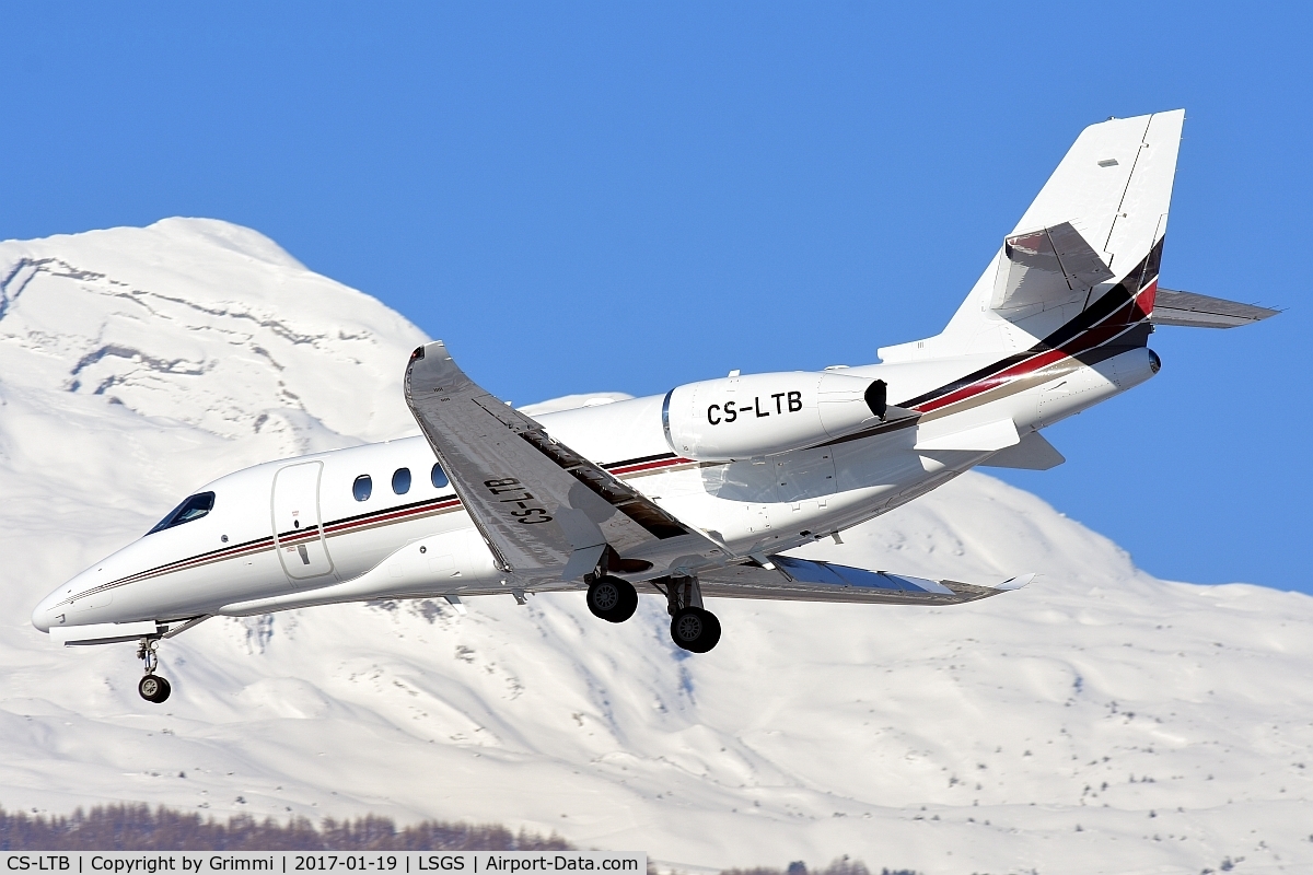 CS-LTB, 2016 Cessna 680A Citation Latitude C/N 680A-0050, Hivernal approach to Sion