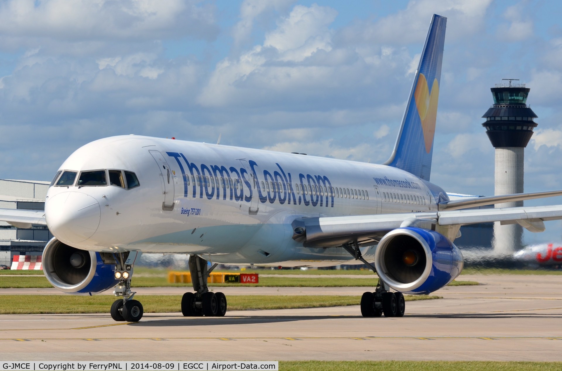 G-JMCE, 2000 Boeing 757-25F C/N 30758, Thomas Cook B752 lining-up. Now operating cargo flights in China for SF Airlines.