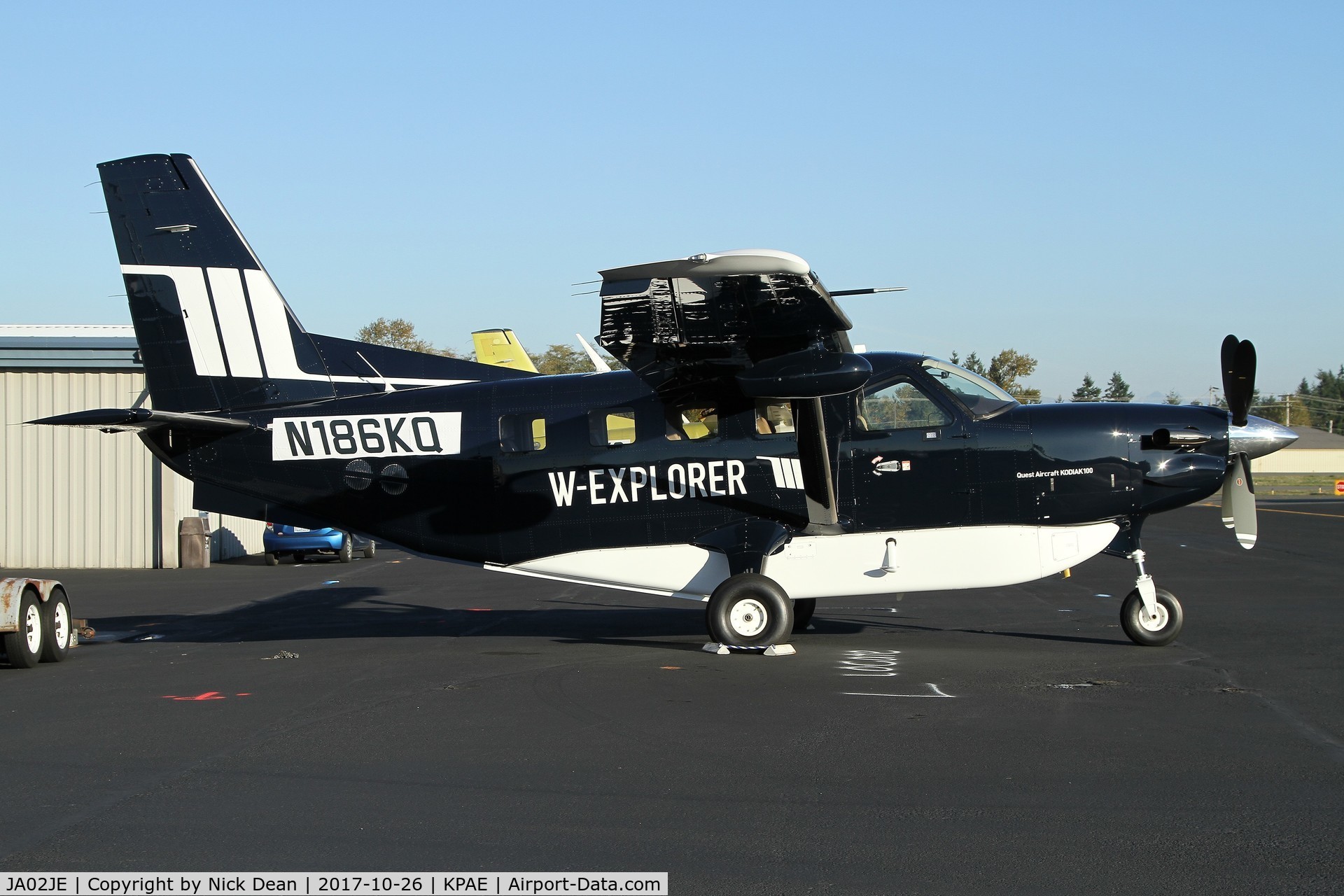 JA02JE, 2016 Quest Kodiak 100 C/N 100-0186, PAE/KPAE sitting outside the paint shop carrying ferry reg. N186KQ