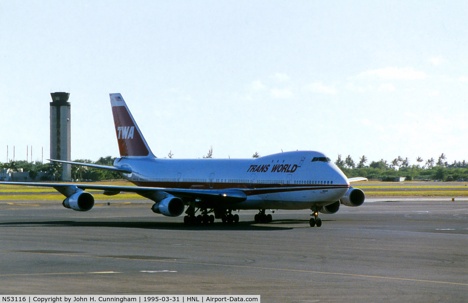 N53116, 1970 Boeing 747-131 C/N 20321, TWA 17116, or N53116 - a 747-131, built 1971 delisted 1989, seen here in Honolulu in March 1995