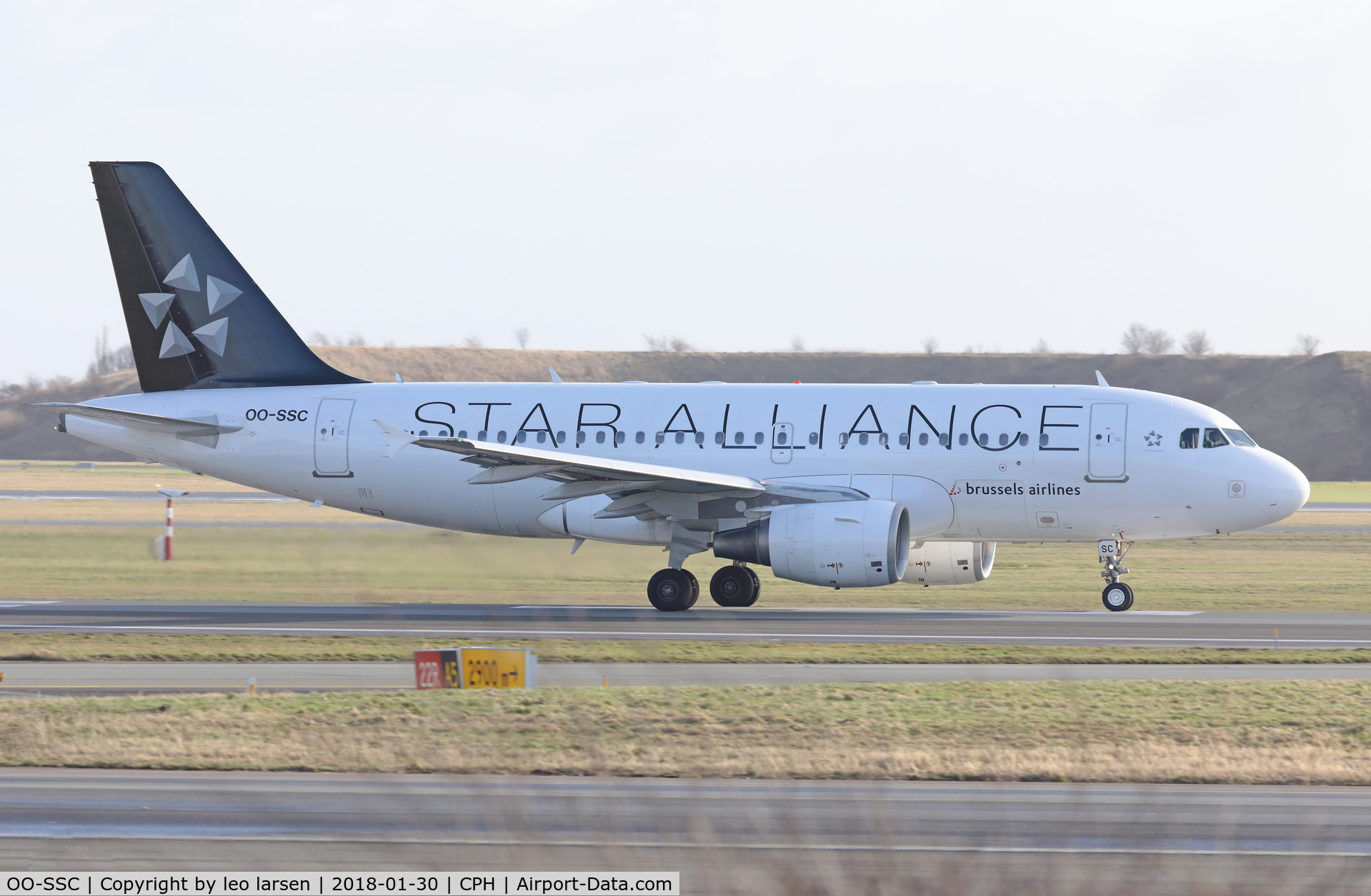 OO-SSC, 1999 Airbus A319-112 C/N 1086, Copenhagen 30.1.2018