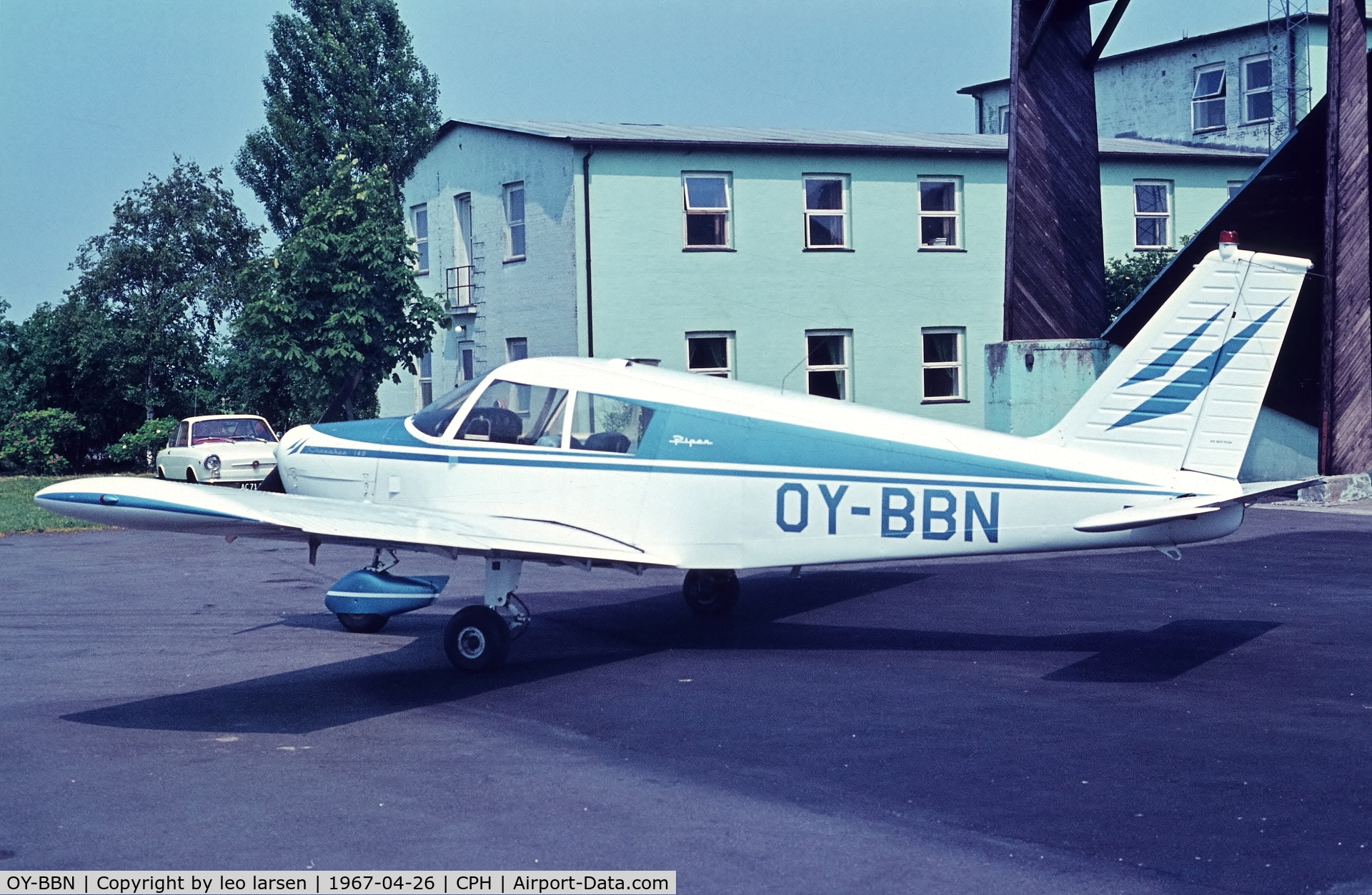 OY-BBN, 1966 Piper PA-28-140 Cherokee Cruiser C/N 28-22502, Copenhagen 26.4.1967 with Aviation Training