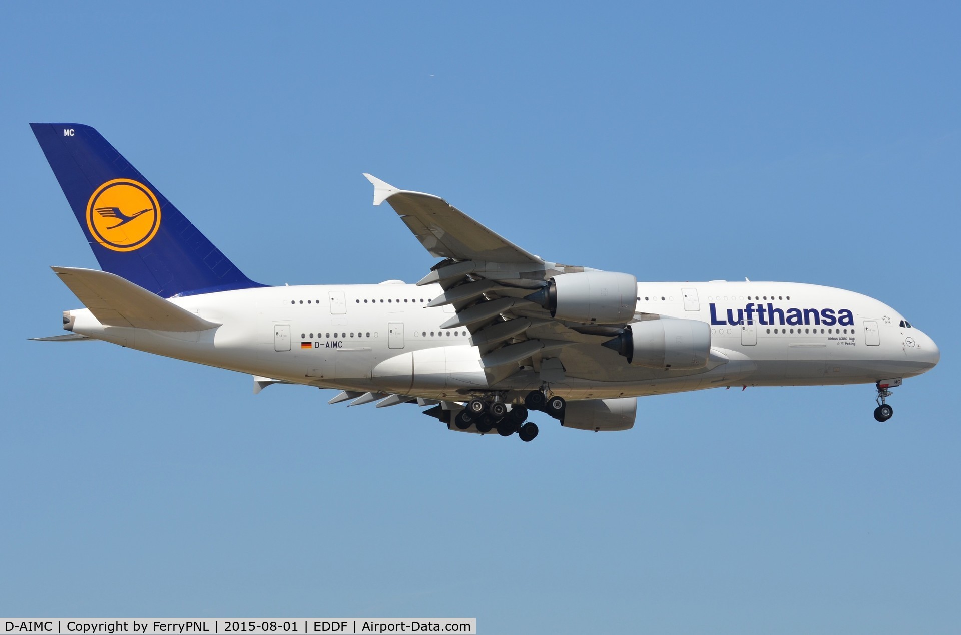 D-AIMC, 2010 Airbus A380-841 C/N 044, Lufthansa A388 on short finals.