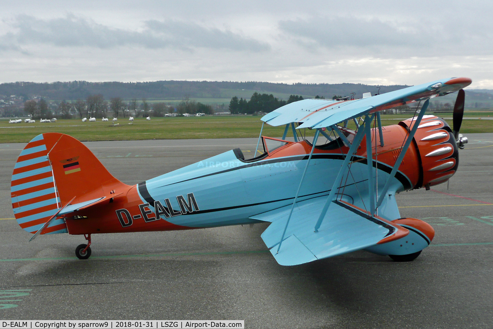 D-EALM, 2010 Waco YMF-F5C C/N F5C-8-123, In light winter rain at Grenchen.