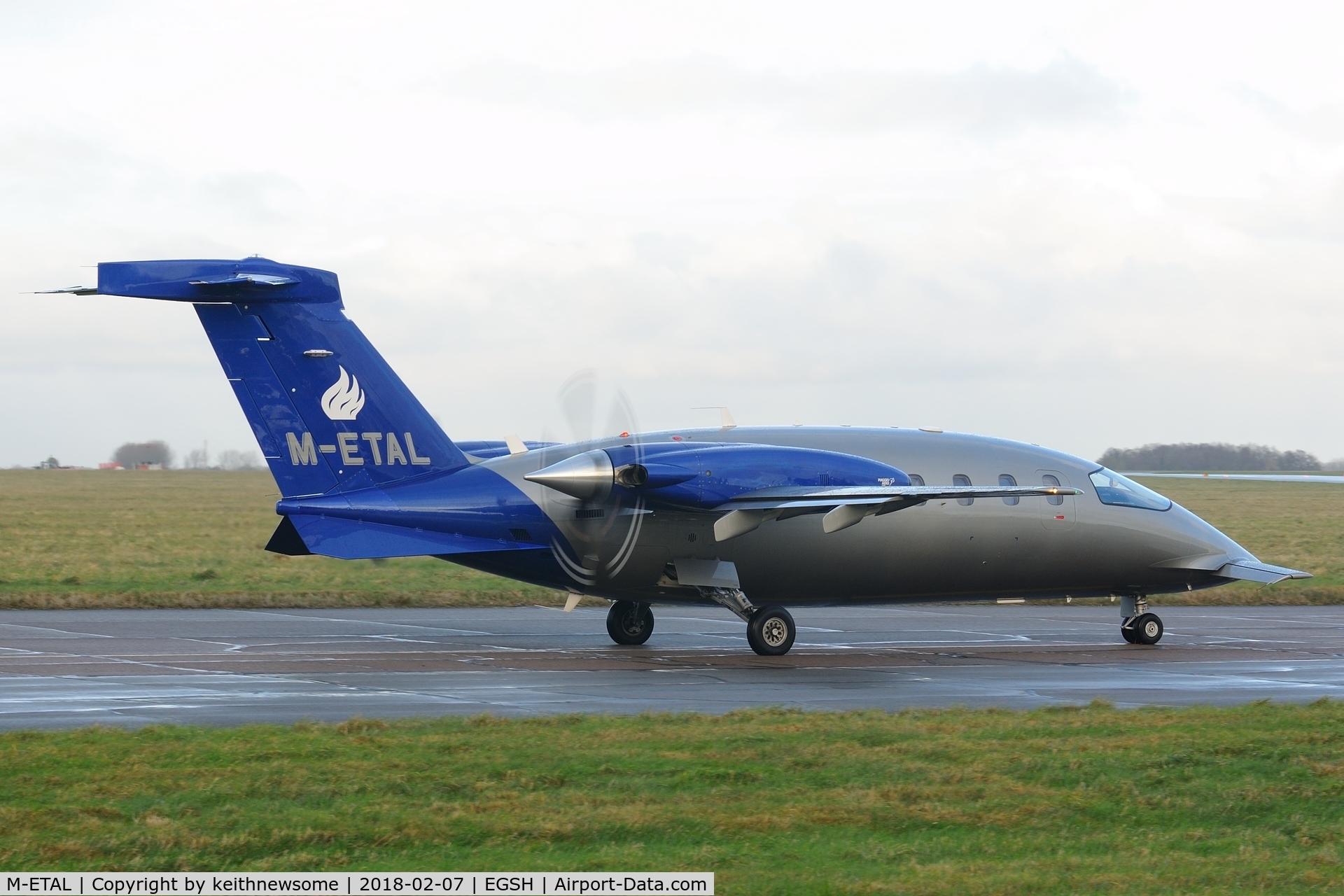 M-ETAL, 2009 Piaggio P-180 Avanti II C/N 1194, Leaving Norwich for Cheltenham.