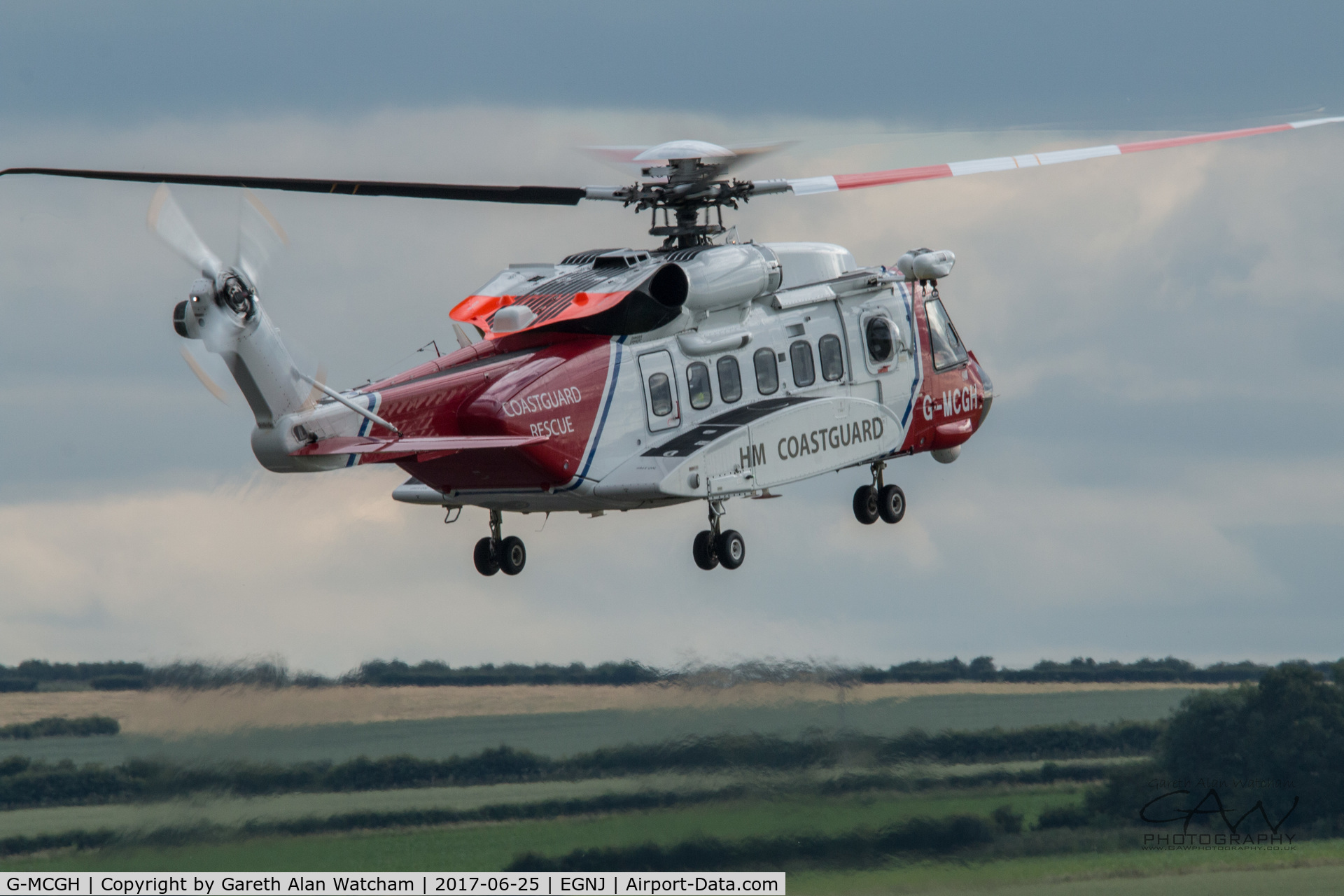 G-MCGH, 2014 Sikorsky S-92A C/N 920234, G-MCGH Returning to HUY - Countryside in background