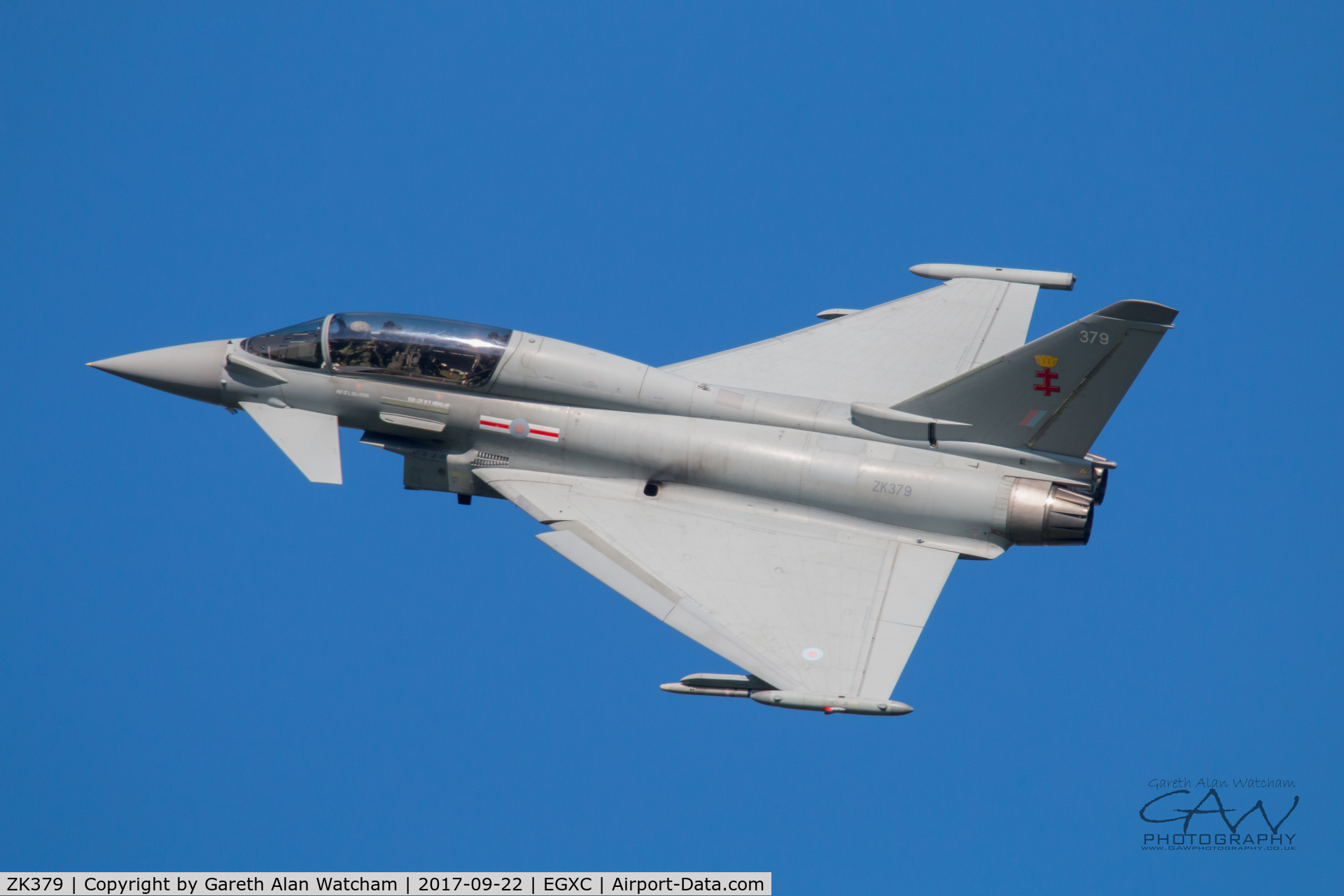 ZK379, 2010 Eurofighter EF-2000 Typhoon T.3 C/N BT024/249, Typhoon turning over the mound at RAF Coningsby