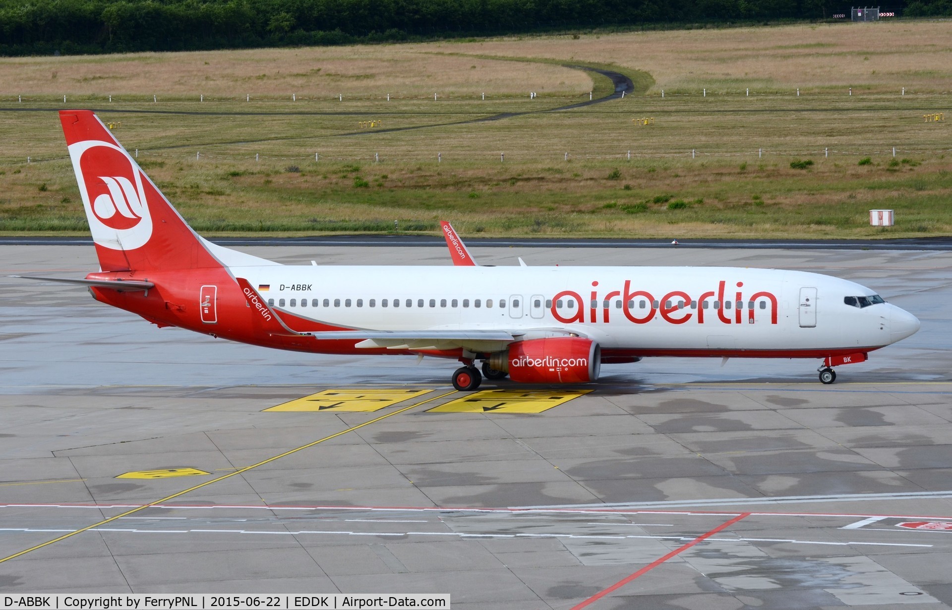 D-ABBK, 2003 Boeing 737-8BK C/N 33013, Air Berlin about to depart CGN.