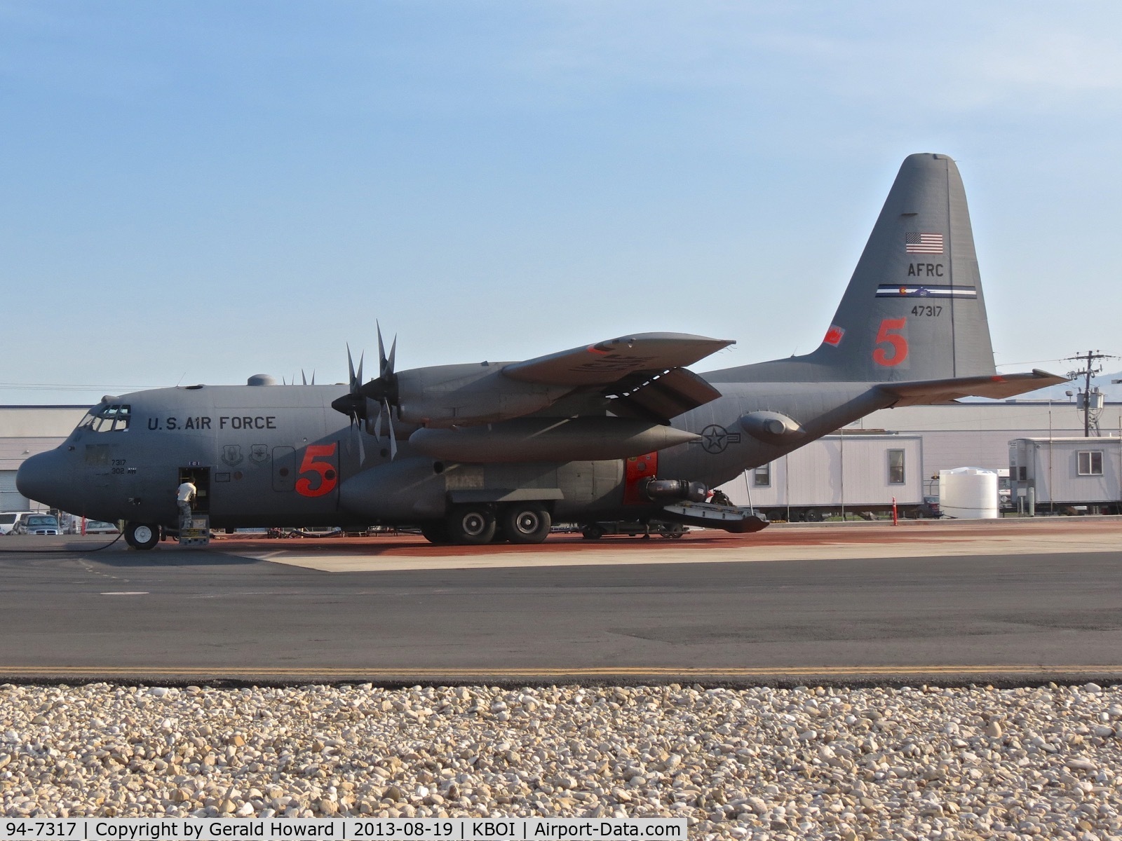 94-7317, 1994 Lockheed C-130H Hercules C/N 382-5391, Parked on the NIFC ramp equipped with MAFFS.  302nd Air Wing – AFRC  Peterson AFB, CO