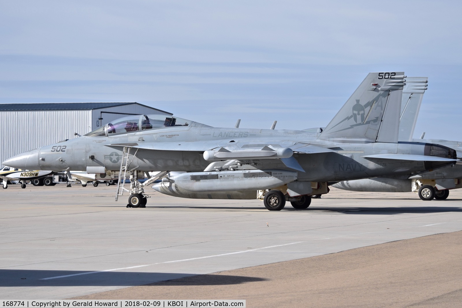 168774, Boeing EA-18G Growler C/N G-88, Parked on the south GA ramp.  VAQ 131 