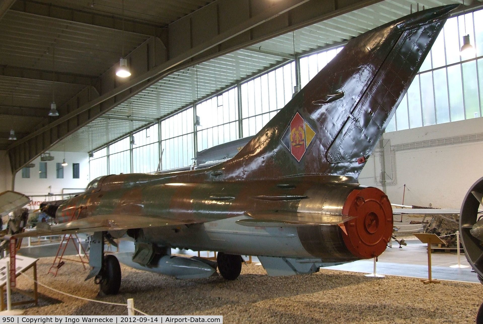 950, 1965 Mikoyan-Gurevich MiG-21PFM C/N 761402, Mikoyan i Gurevich MiG-21PFM (modified east-german MiG-21PF) FISHBED-D at the Luftwaffenmuseum, Berlin-Gatow