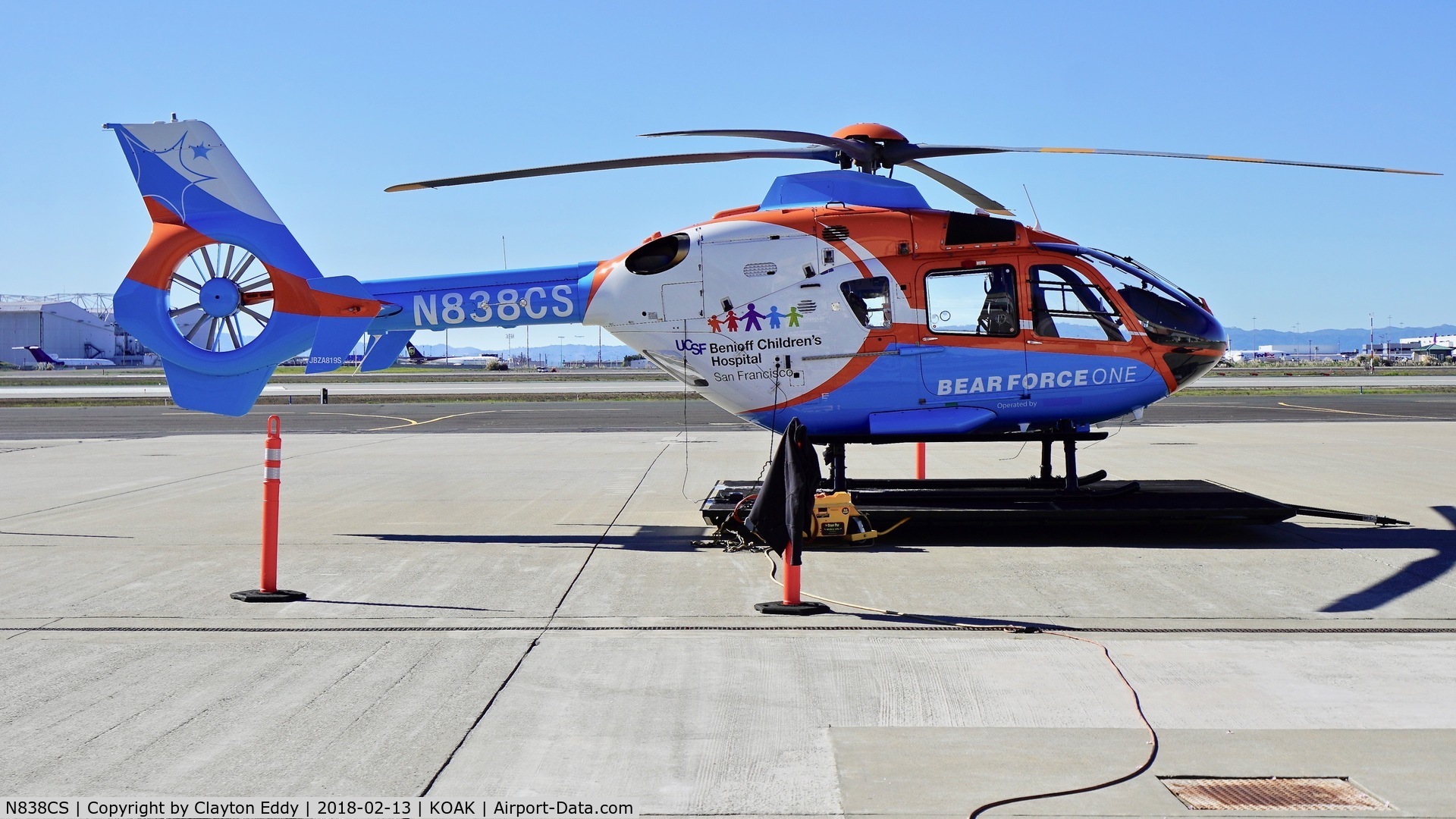 N838CS, 2013 Eurocopter EC-135P-2+ C/N 1123, Oakland Airport. 2018.