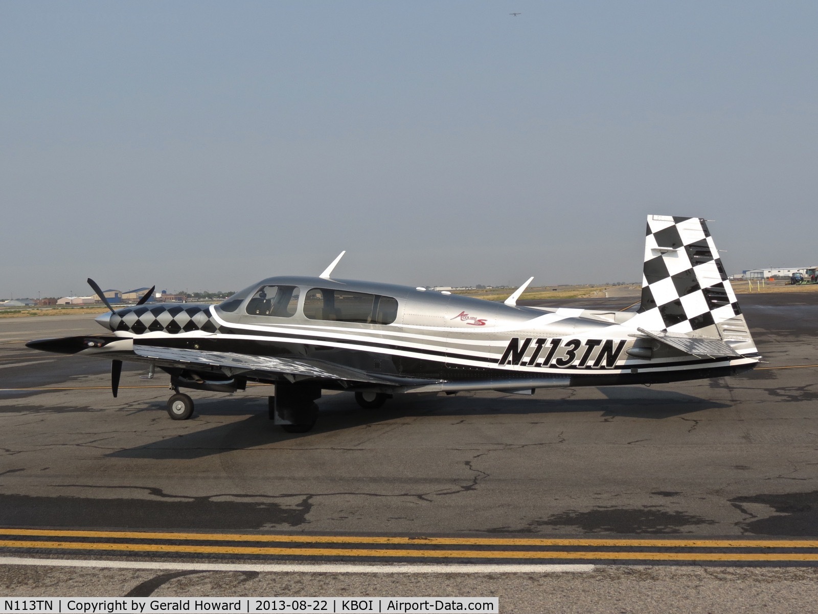 N113TN, 2008 Mooney M20TN Acclaim C/N 31-0113, Parked on the U. S. Customs ramp.