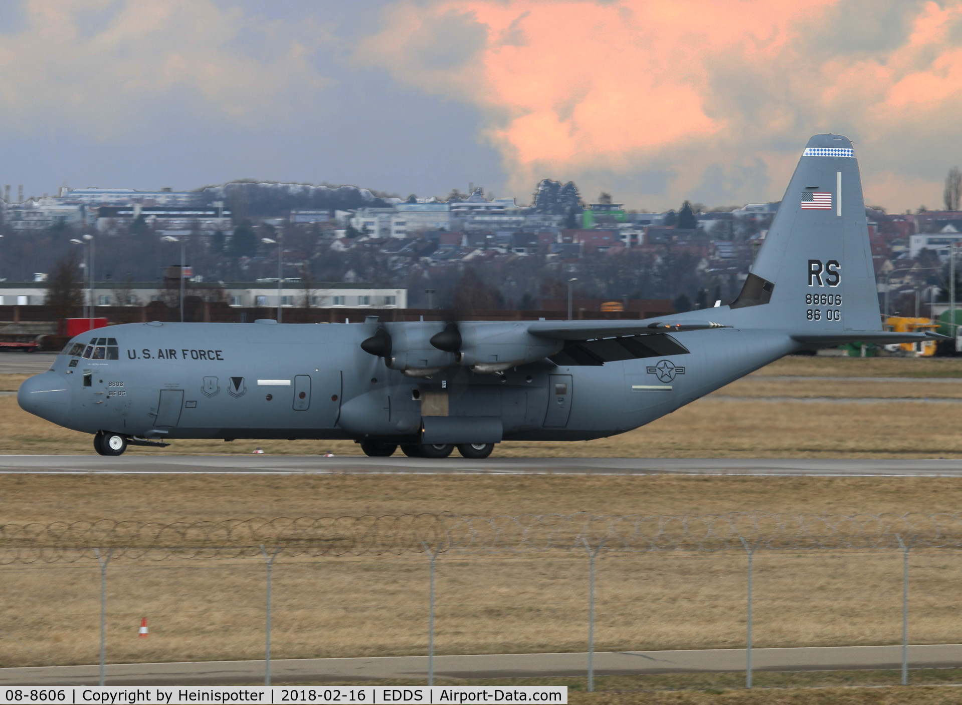 08-8606, 2009 Lockheed Martin C-130J-30 Super Hercules C/N 382-5614, 08-8606 at Stuttgart Airport.