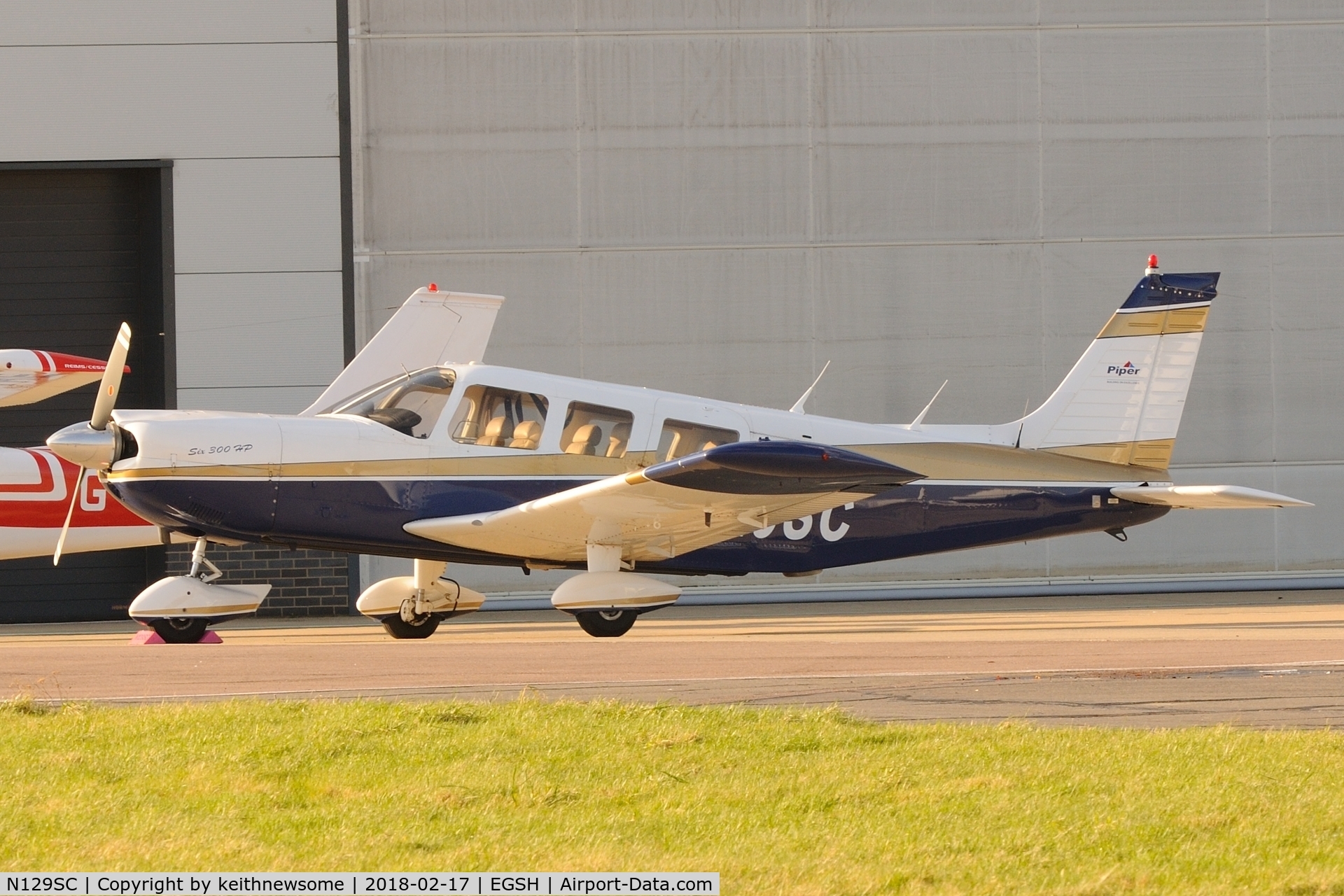 N129SC, Piper PA-32-300 Cherokee Six Cherokee Six C/N 32-7440057, Parked following overnight stay.