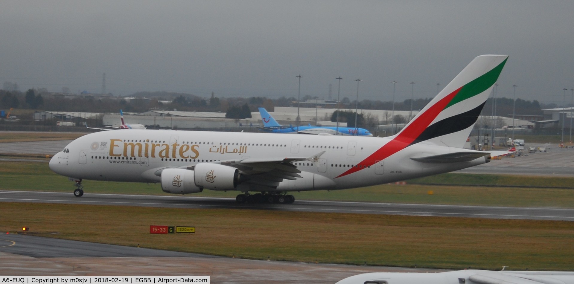 A6-EUQ, 2016 Airbus A380-842 C/N 229, Taken from Freeport Carpark