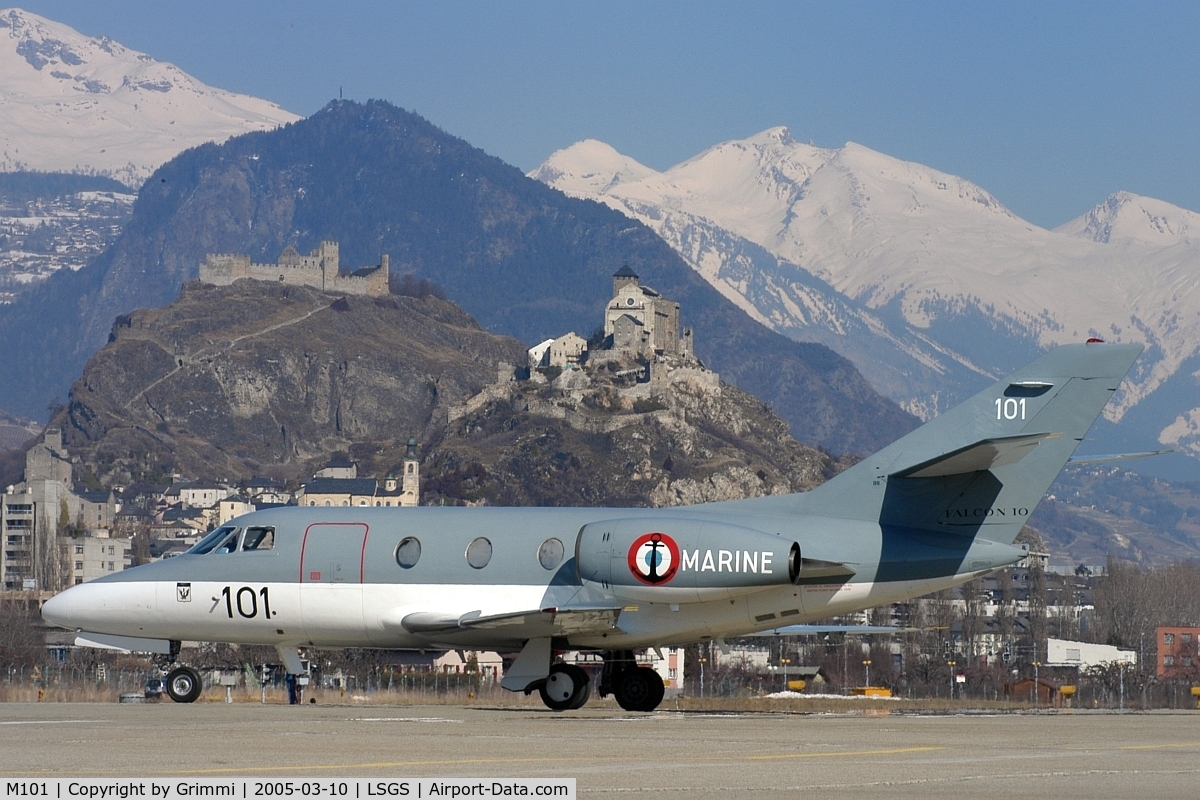 M101, 1977 Dassault Falcon 10MER C/N 101, Swiss Snow Tiger NATO Mini Tigermeet in Sion saw also participants from french Aéronavale