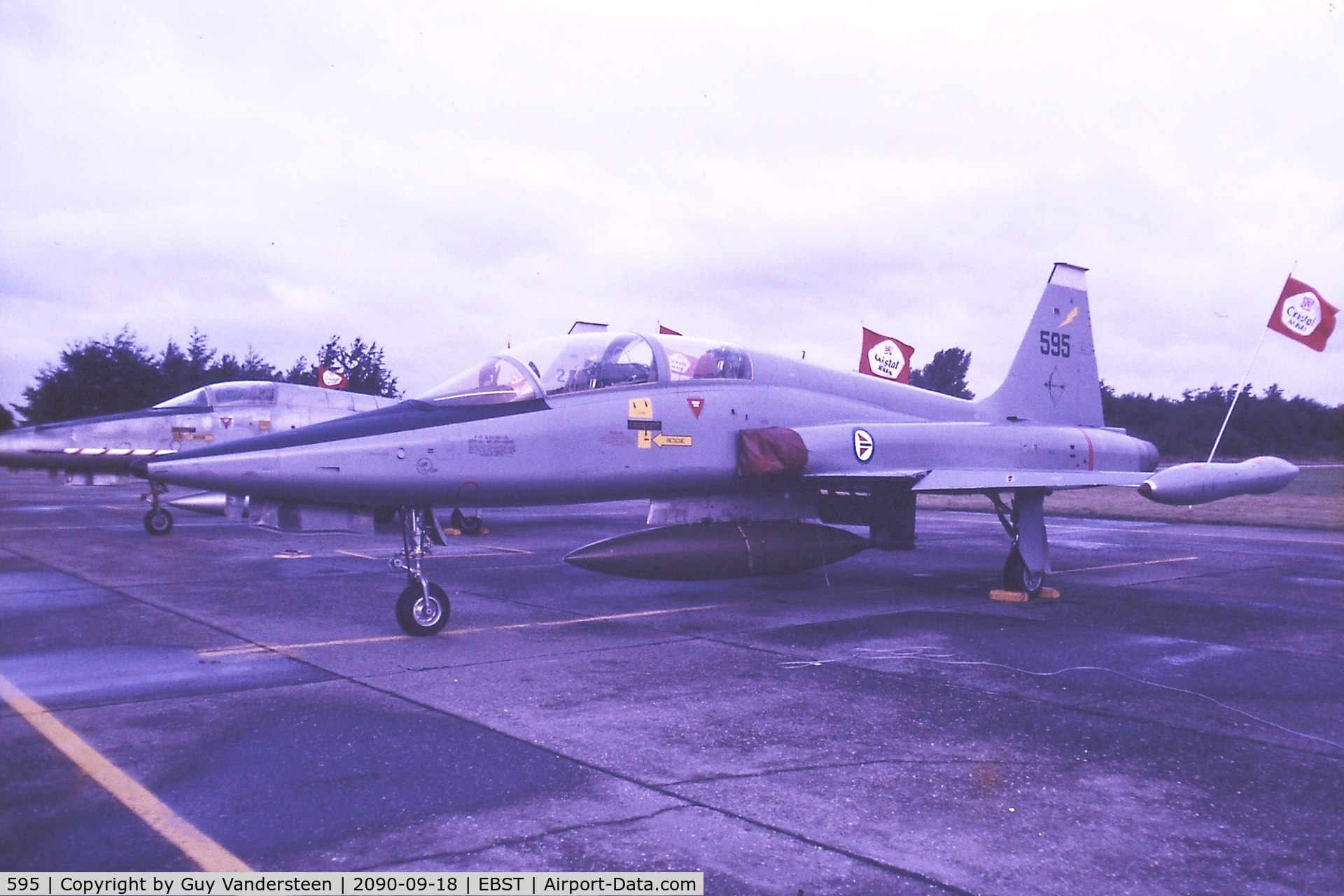 595, 1965 Northrop F-5B Freedom Fighter C/N N.9004, RNoAF F-5B 595 @ EBST Sept 1984