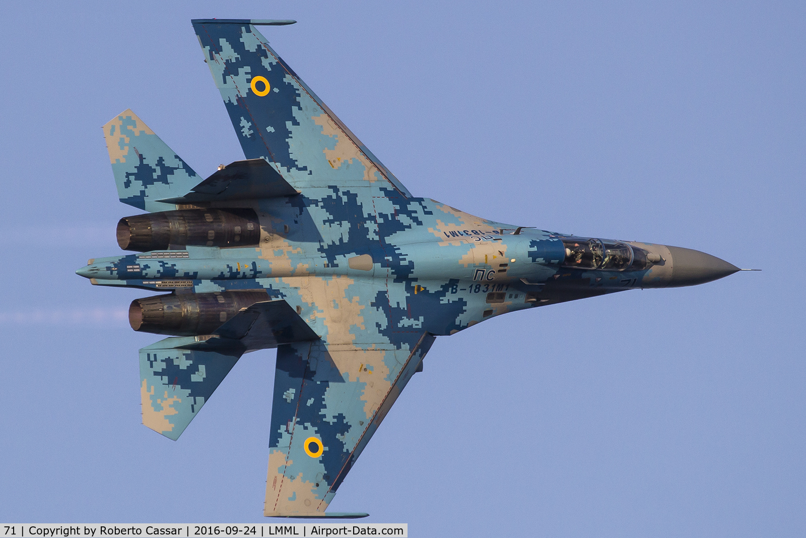 71, Sukhoi Su-27UBM1 C/N 96310424043, Malta International Airshow 2016