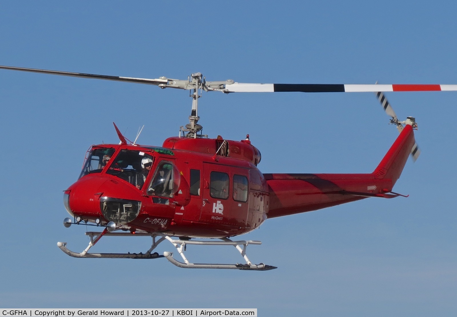 C-GFHA, 1971 Bell 205A-1 C/N 30086, Departing BOI.