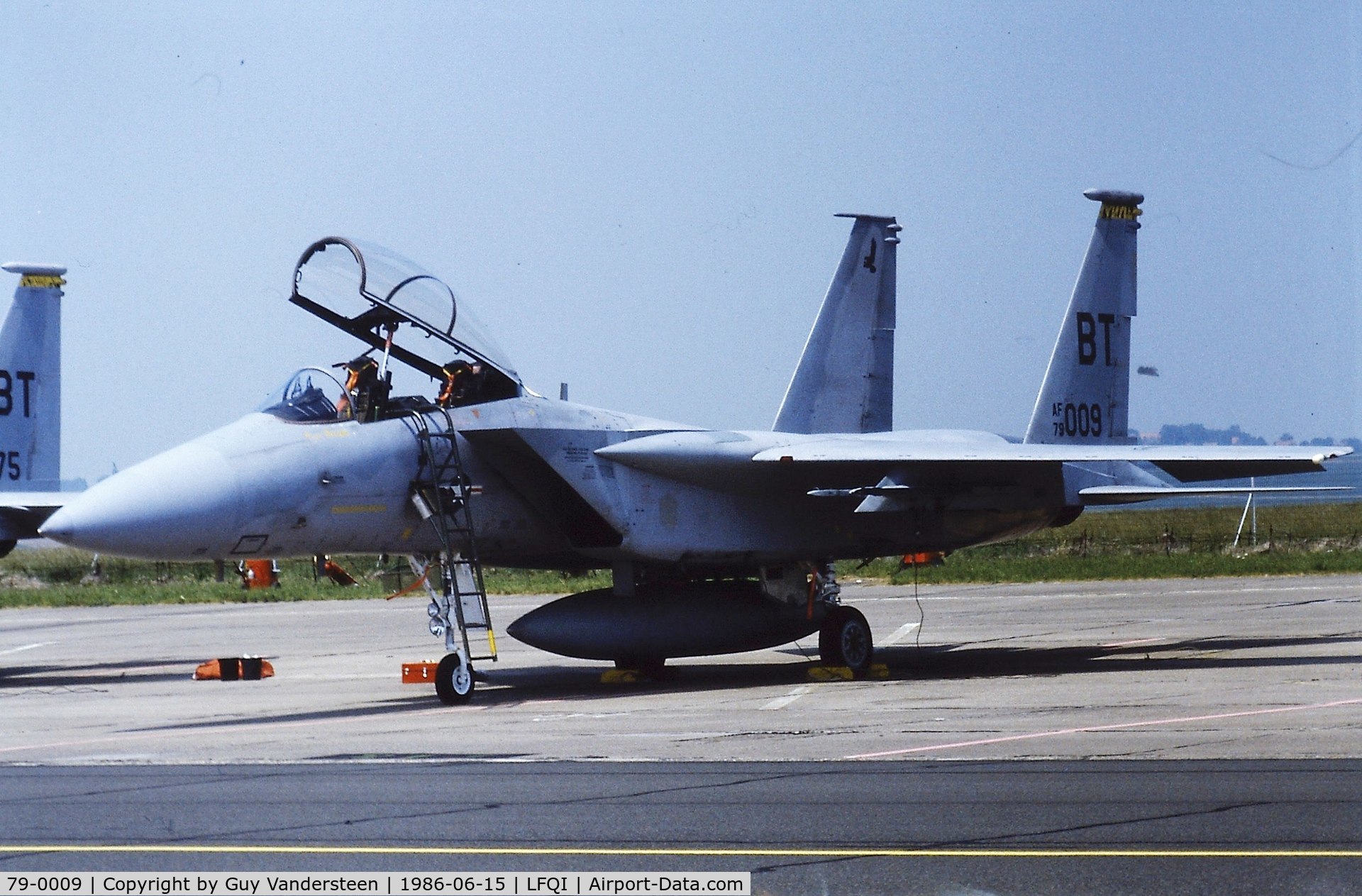 79-0009, 1979 McDonnell Douglas F-15D Eagle C/N 0589/D020, USAF F-15D 79-0009 @ LFQI Nato Tiger Meet june 1986