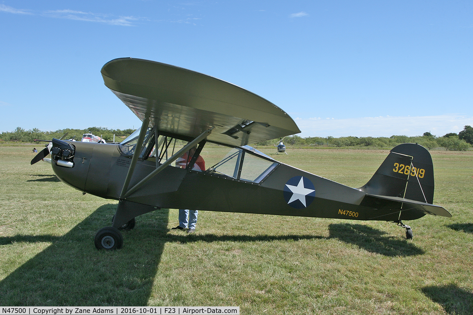 N47500, 1943 Aeronca 0-58B Grasshopper C/N 10563, At the 2016 Ranger, Texas Fly-in