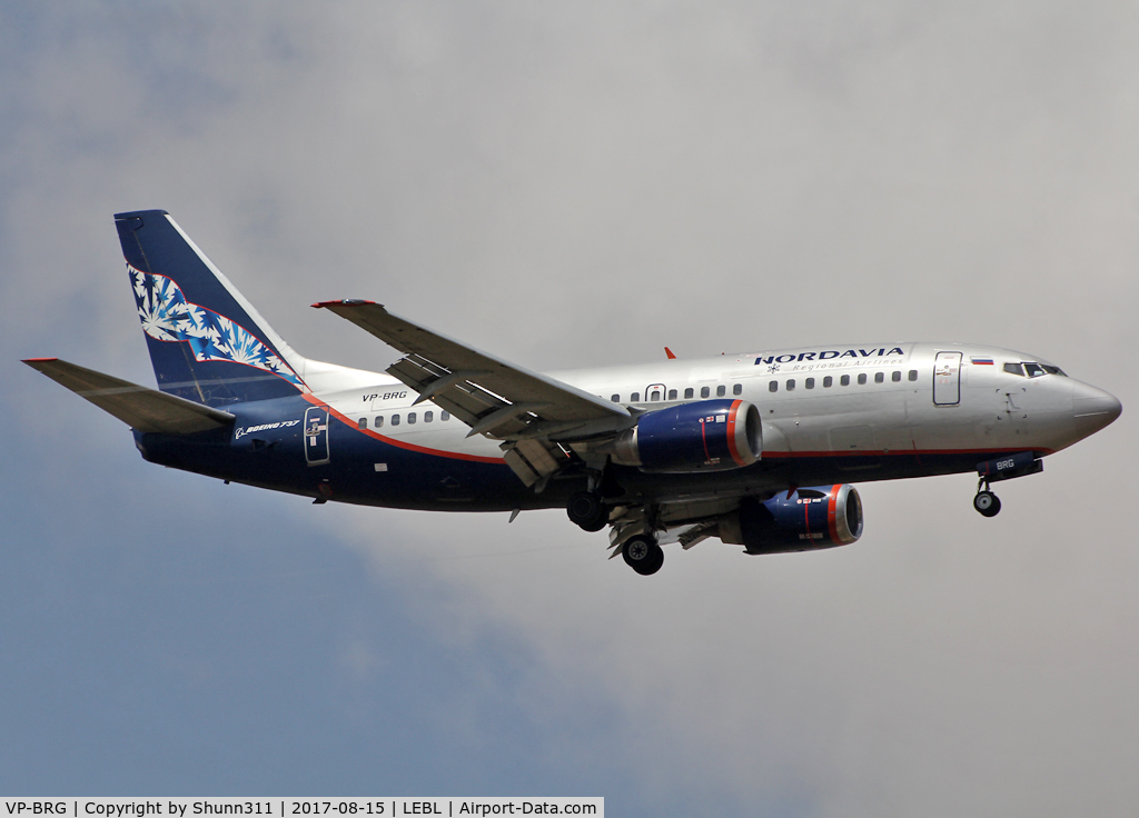 VP-BRG, 1991 Boeing 737-53C C/N 24826, Landing rwy 07L