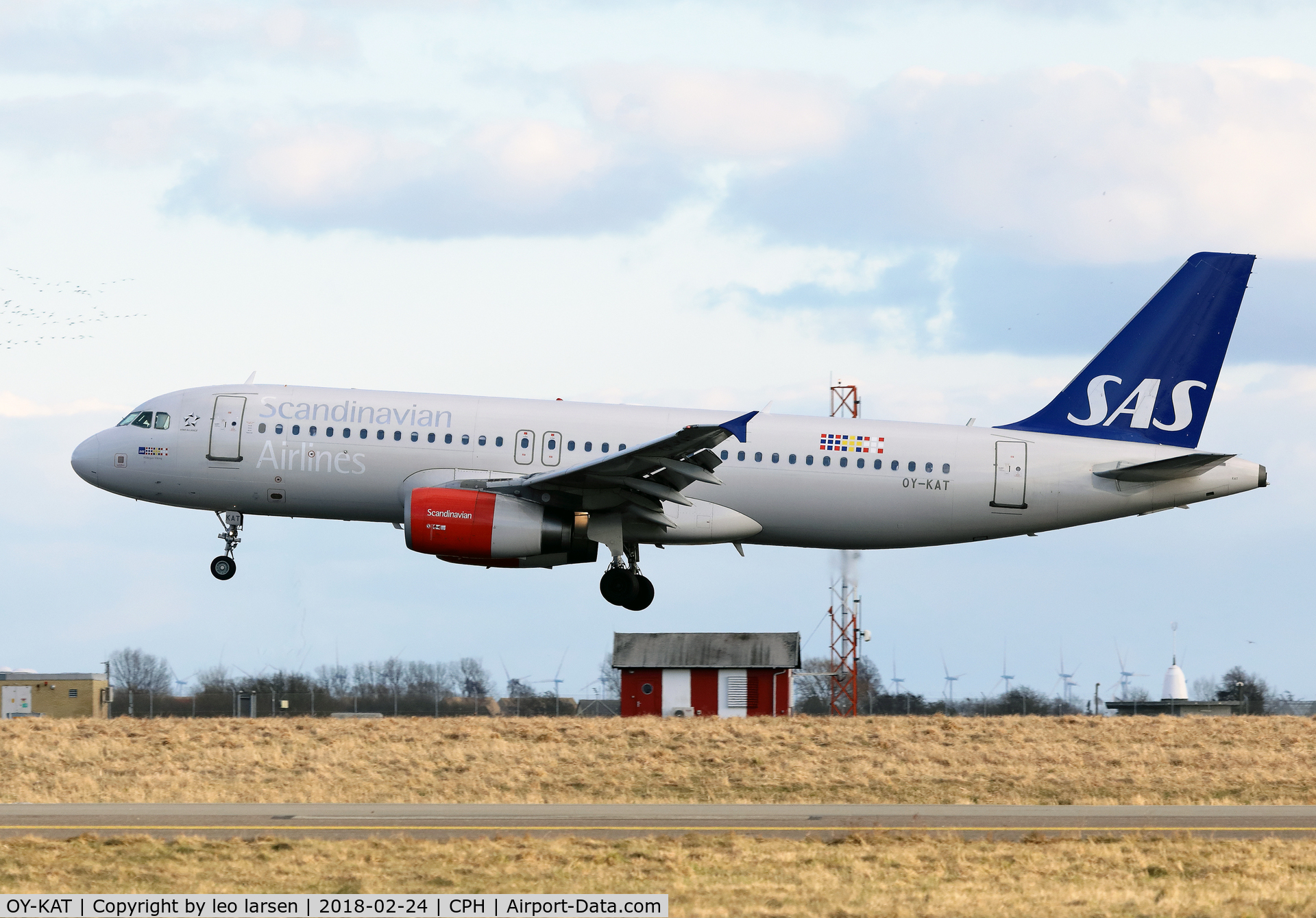 OY-KAT, 2007 Airbus A320-232 C/N 3192, Copenhagen 24.2.2018 L/D R-04L