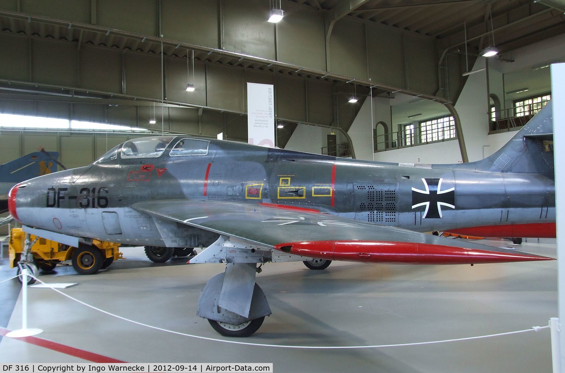 DF 316, 1954 Republic F-84F-76-RE Thunderstreak C/N Not found (53-7058/DF 316), Republic F-84F Thunderstreak at the Luftwaffenmuseum, Berlin-Gatow