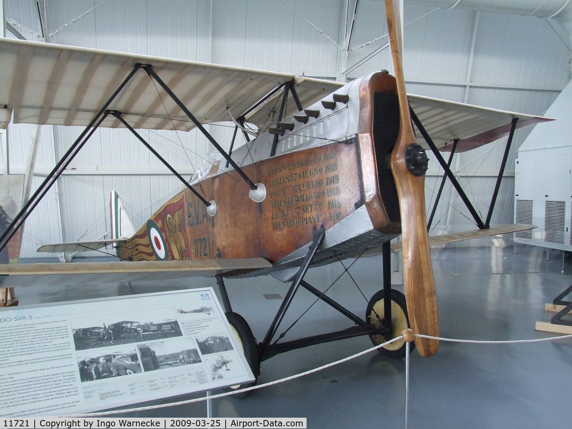 11721, Ansaldo S.V.A.5 C/N Not found 11721, Ansaldo S.V.A.5 at the Museo storico dell'Aeronautica Militare, Vigna di Valle