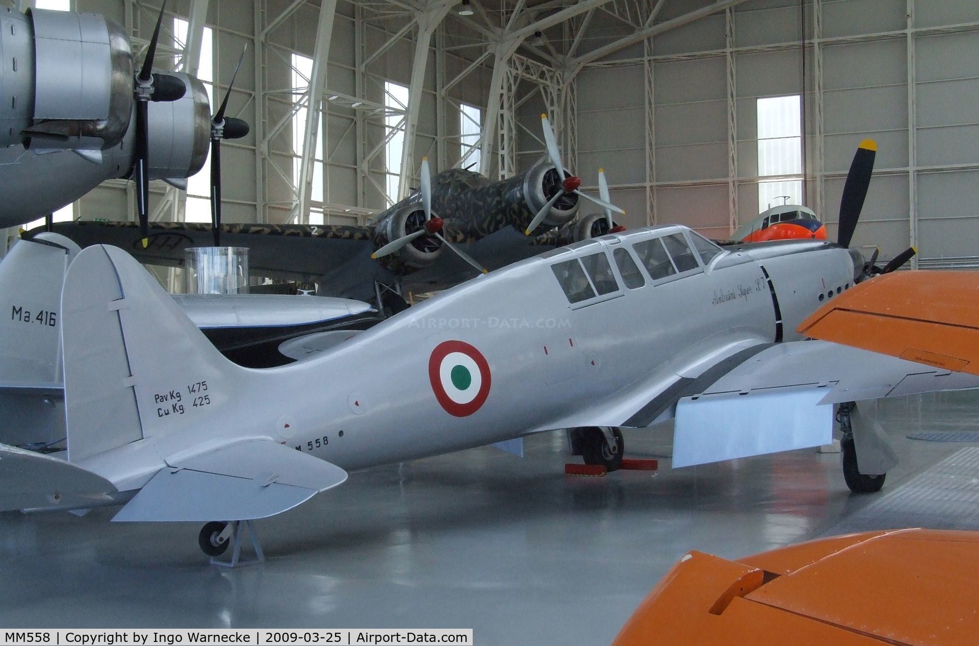 MM558, 1951 SAI Societa Aeronautica Italiana Ambrosini S-7 Super C/N 2, SAI Ambrosini Super S.7 at the Museo storico dell'Aeronautica Militare, Vigna di Valle