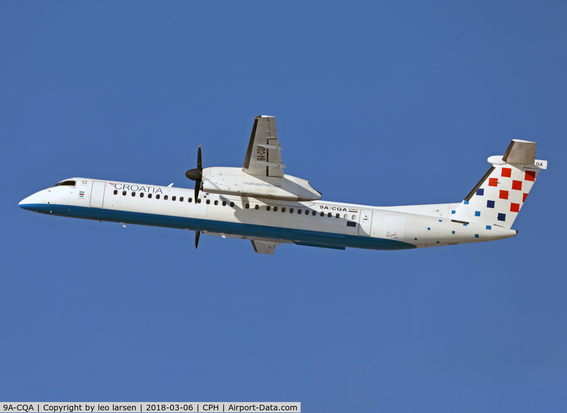 9A-CQA, 2008 De Havilland Canada DHC-8-402Q Dash 8 C/N 4205, Copenhagen 6.3.2018