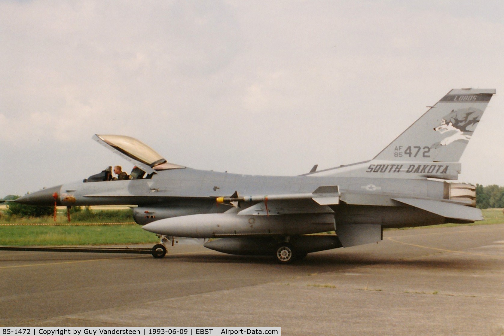85-1472, 1985 General Dynamics F-16C Fighting Falcon C/N 5C-252, ANG F-16C 85-1472 175FS LOBOS @ EBST 1993 Exercise Central Enterprise