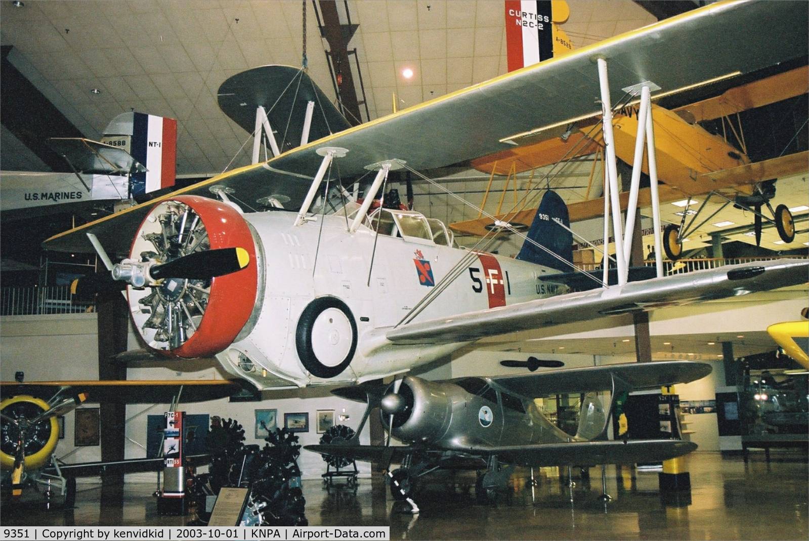9351, 1936 Grumman FF-1 C/N 101, On display at the Museum of Naval Aviation, Pensacola.