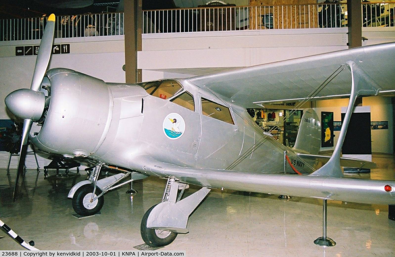 23688, 1944 Beech GB-2 Traveller (D17S) C/N 6700, On display at the Museum of Naval Aviation, Pensacola.