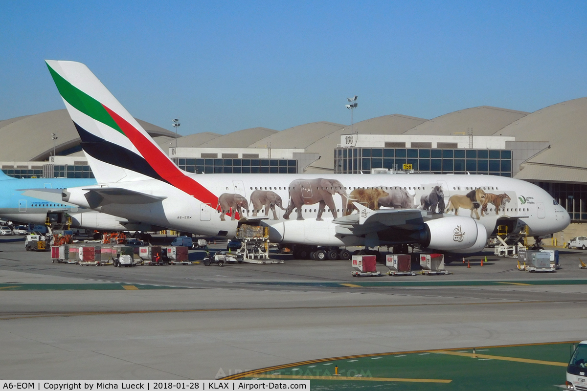 A6-EOM, 2015 Airbus A380-861 C/N 187, At LAX