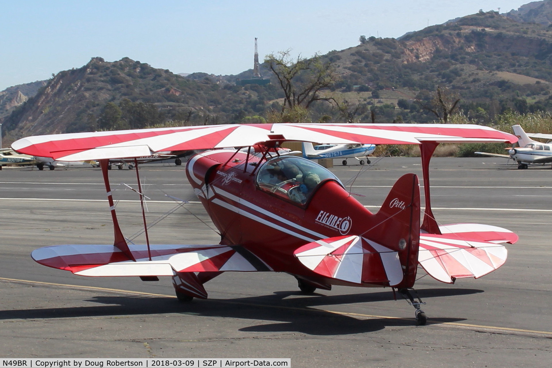 N49BR, Pitts S-2A Special C/N 2212, 1983 Aerotek PITTS S-2A SPECIAL, Lycoming AEIO-360 180 Hp, S-turns taxi to Rwy 22